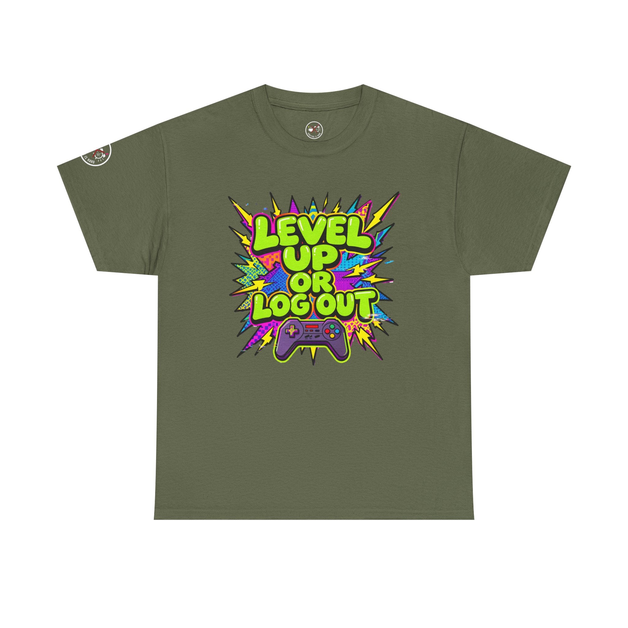 Level Up or Log Out Heavy Cotton T-Shirt