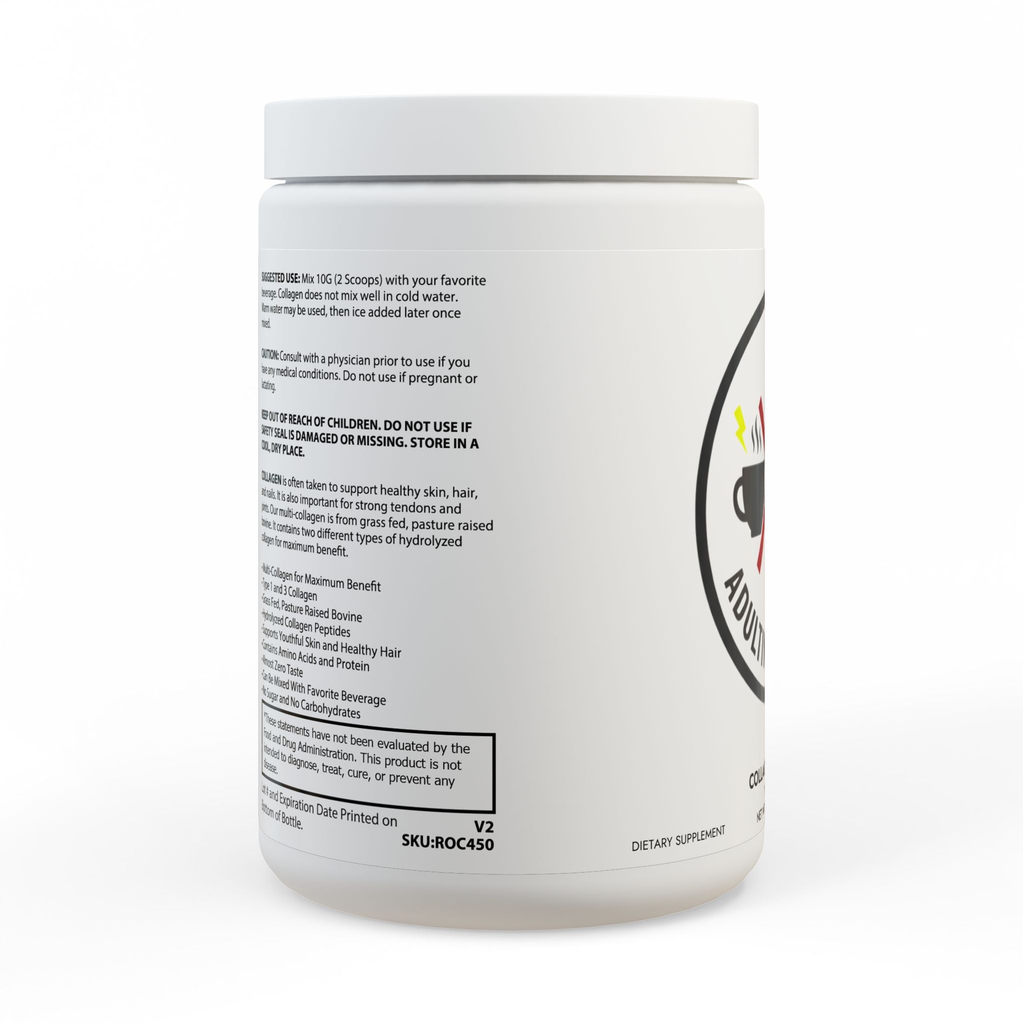 Adulting Is Hard Collagen Peptides Type I & III Supplement (350g, 12.3oz)