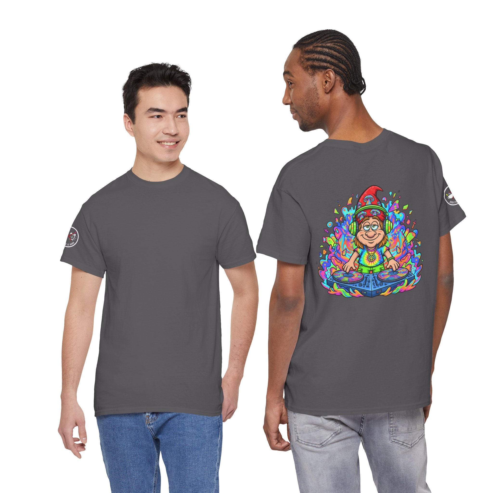Hippie DJ Back Print Heavy Cotton Tee
