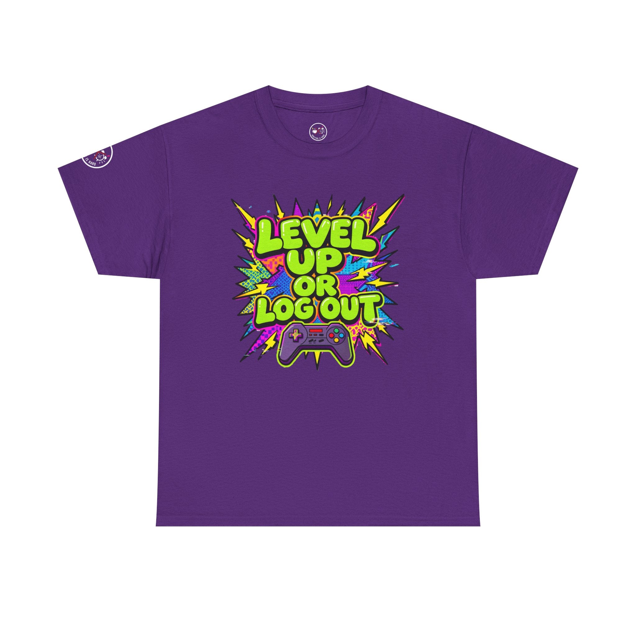Level Up or Log Out Heavy Cotton T-Shirt