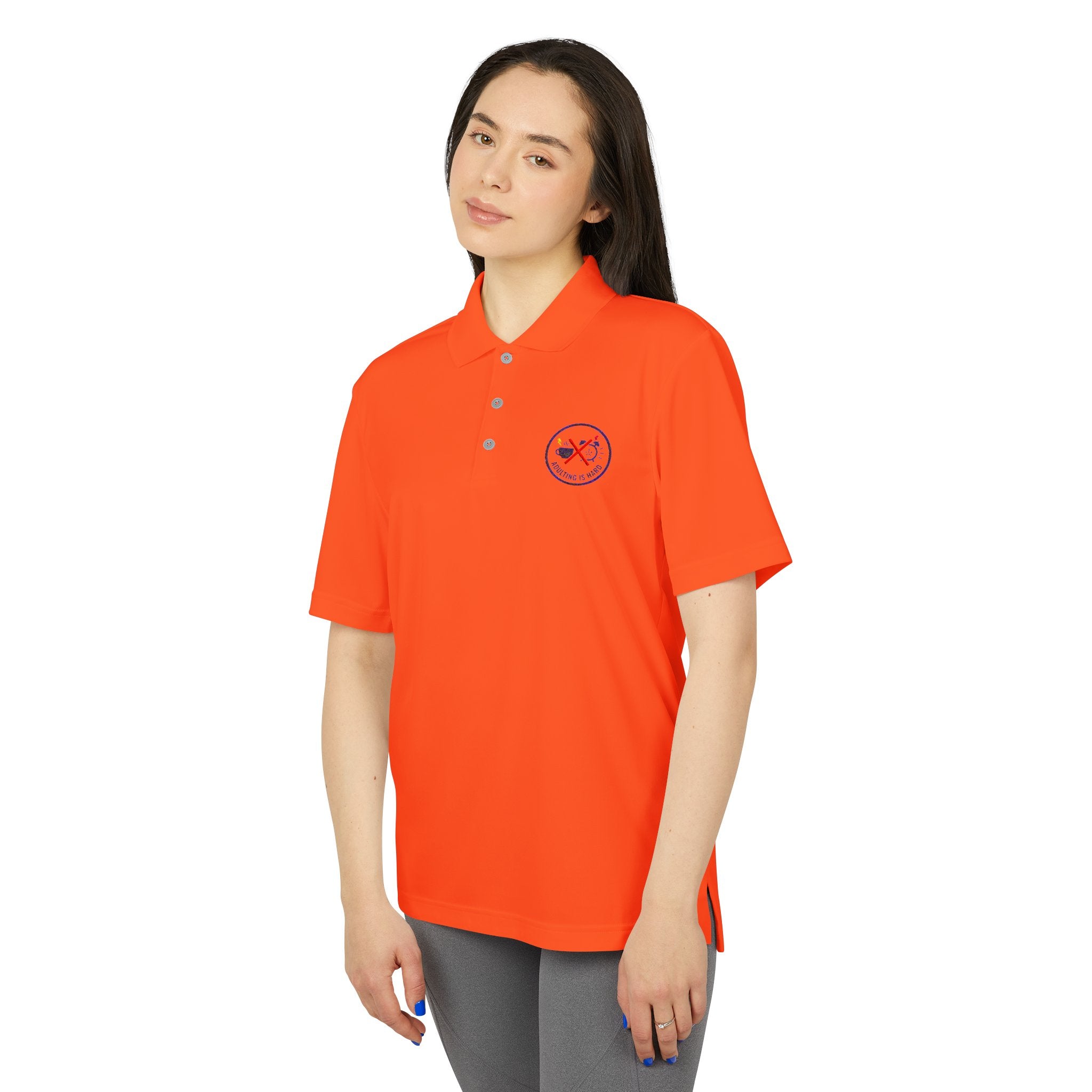 Adulting Is Hard Unisex Performance Polo Tee
