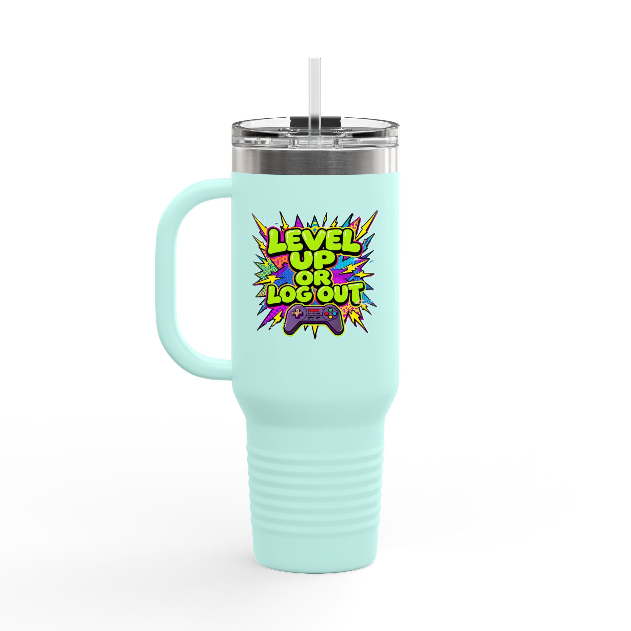 Level Up or Log Out 40oz Insulated Travel Mug