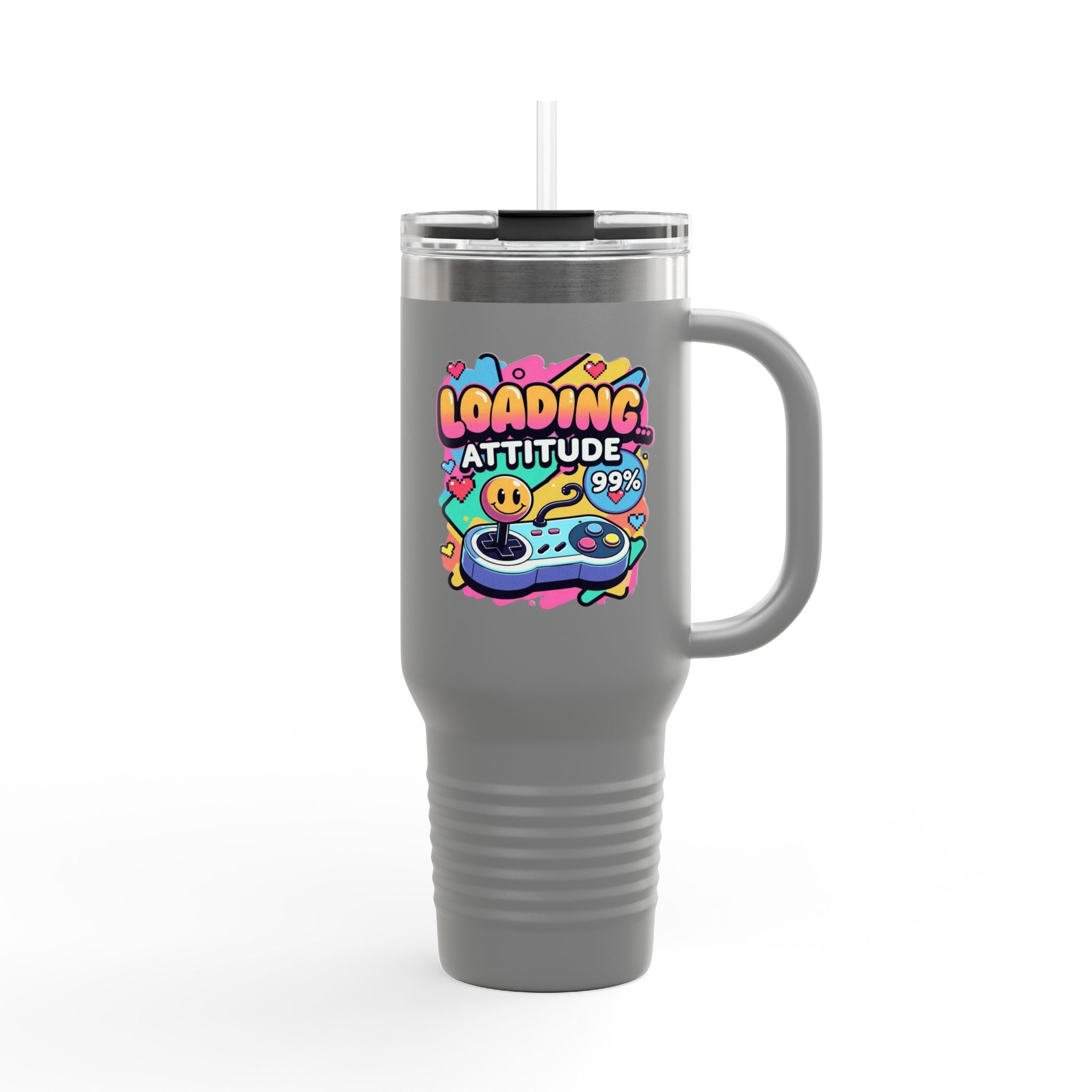 Loading Attitude 99% Retro Gamer 40oz insulated Travel Mug