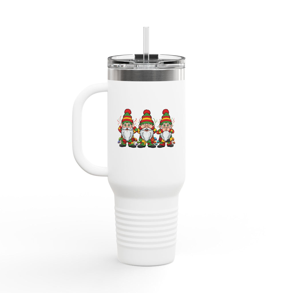 Hear, See, Speak No Evil Gnomes 40oz Insulated Travel Mug
