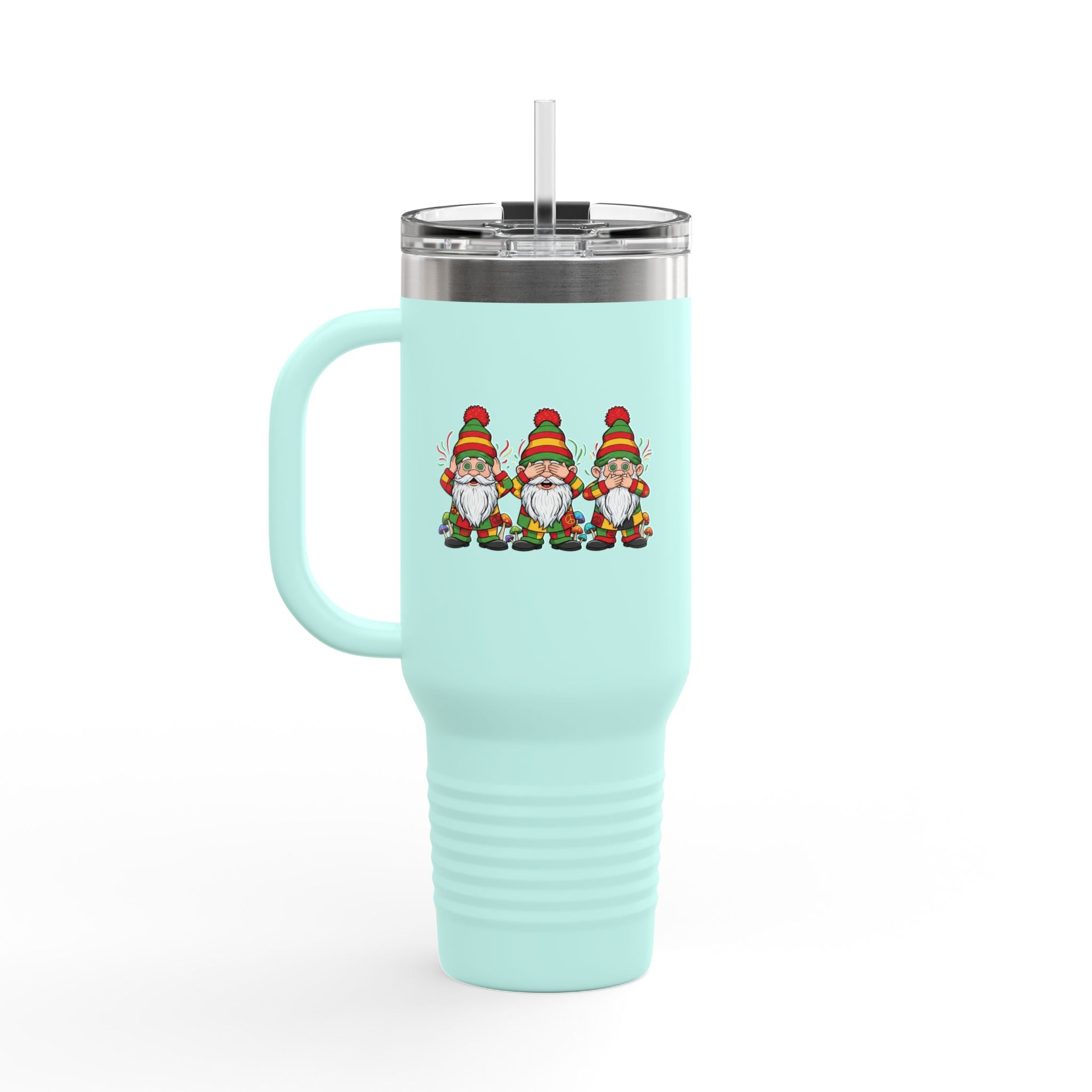 Hear, See, Speak No Evil Gnomes 40oz Insulated Travel Mug