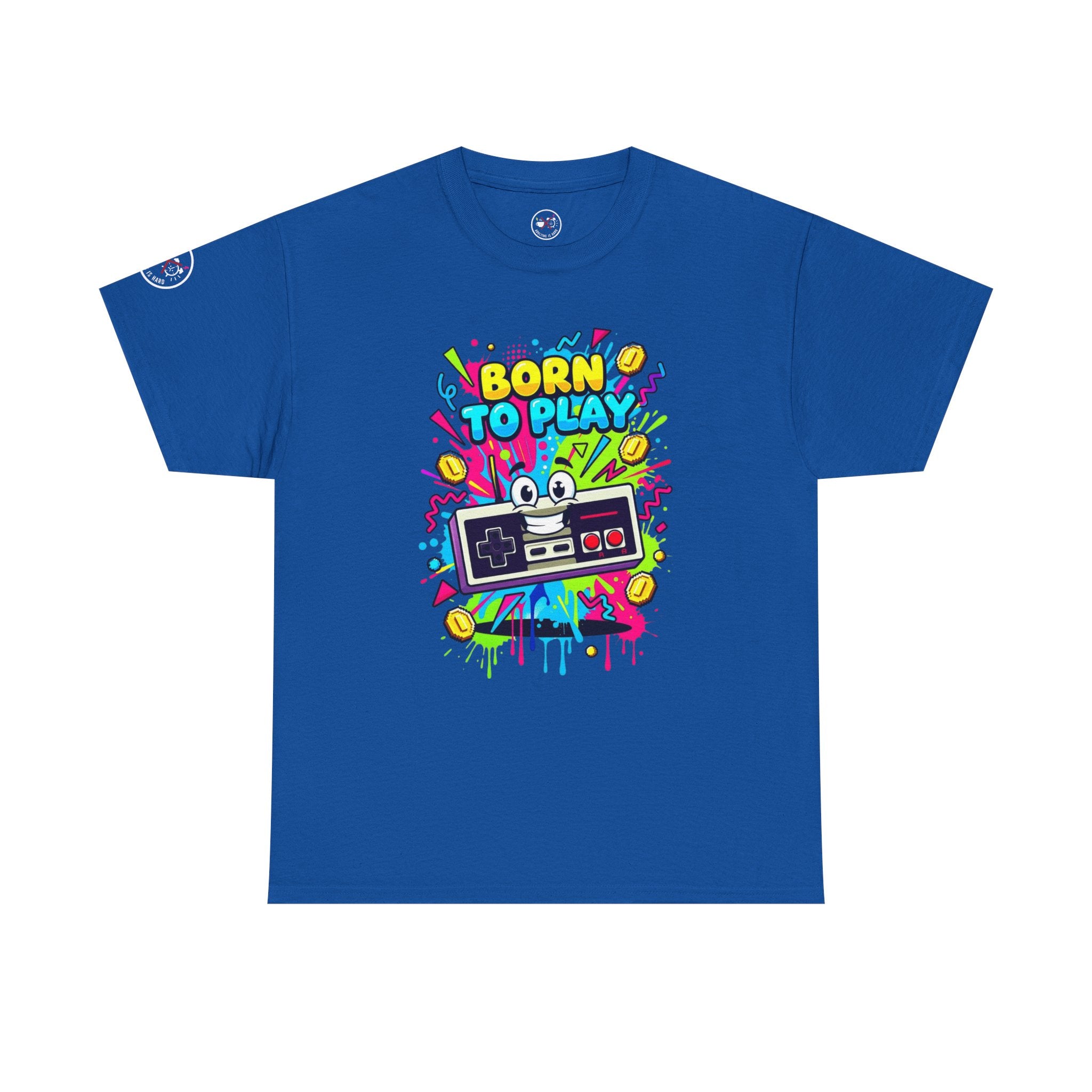 Born to Play Retro Game Controller Heavy Cotton Tee