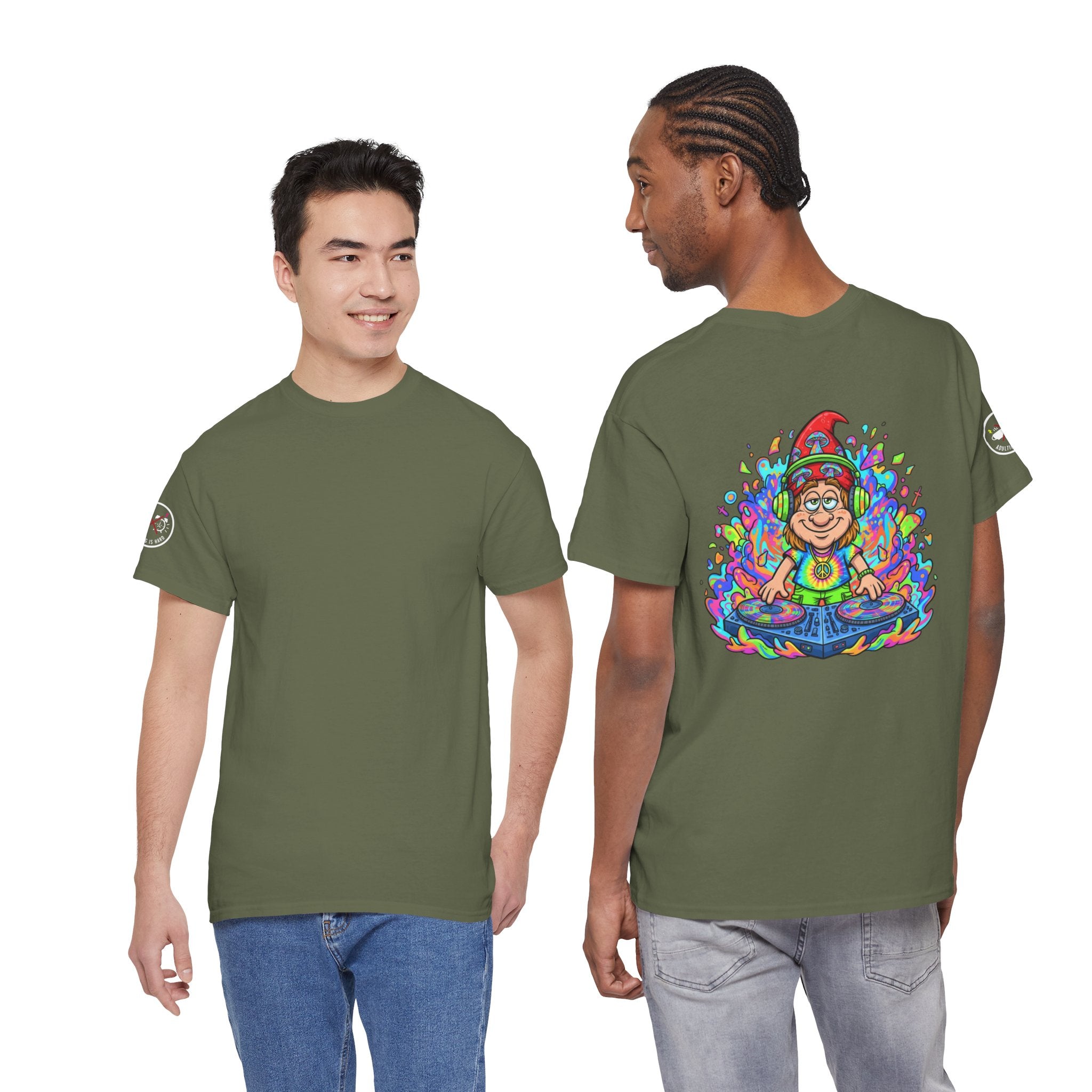 Hippie DJ Back Print Heavy Cotton Tee