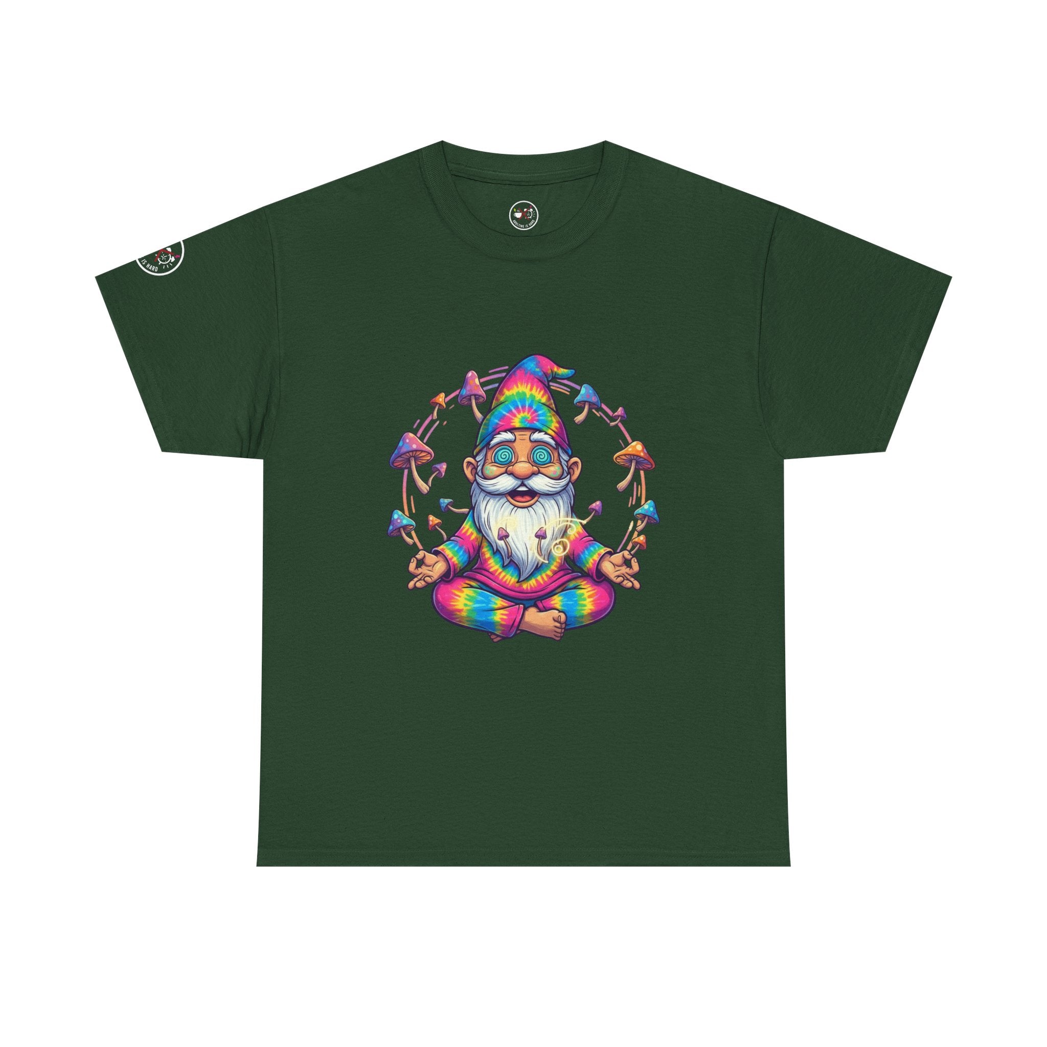 Mushroom Meditation Gnome Heavy Cotton Tee