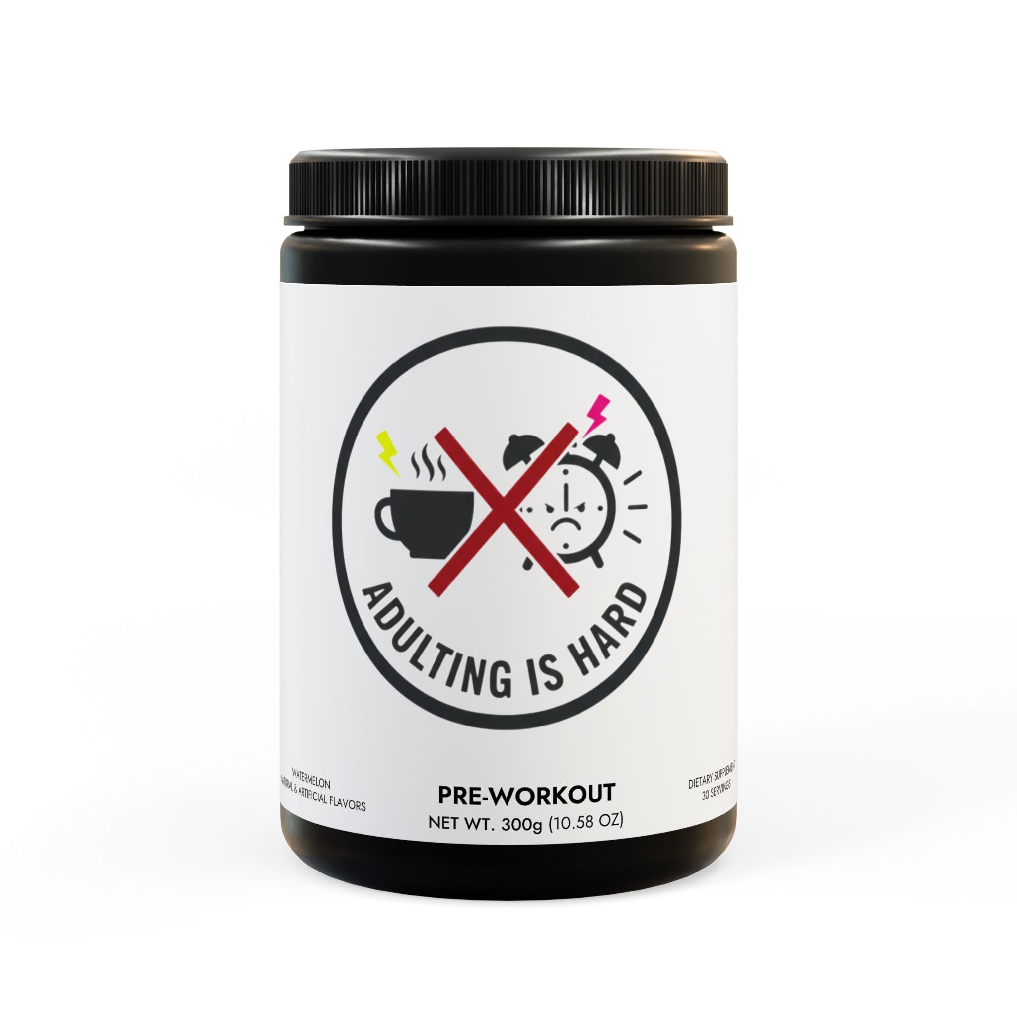 Adulting Is Hard Pre-Workout Supplement, Watermelon (300g, 10.58oz)