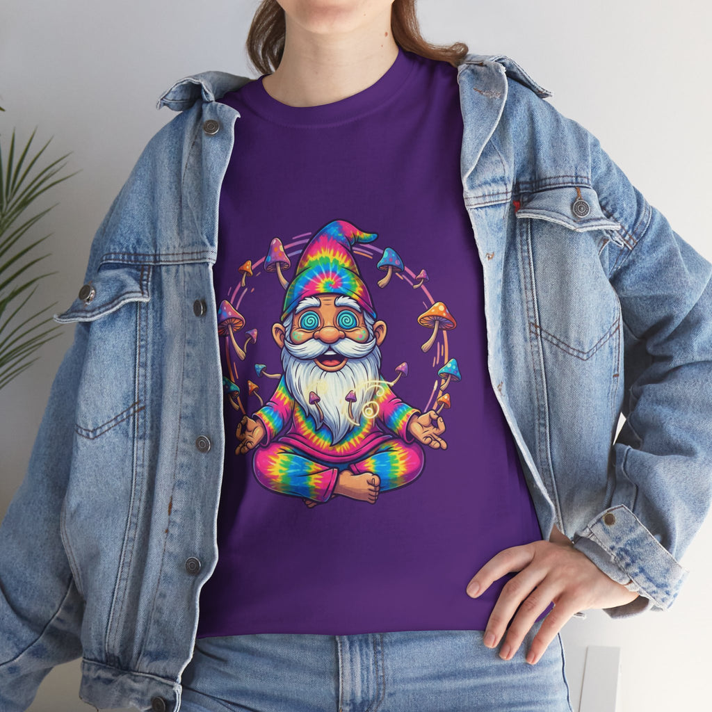 Mushroom Meditation Gnome Heavy Cotton Tee