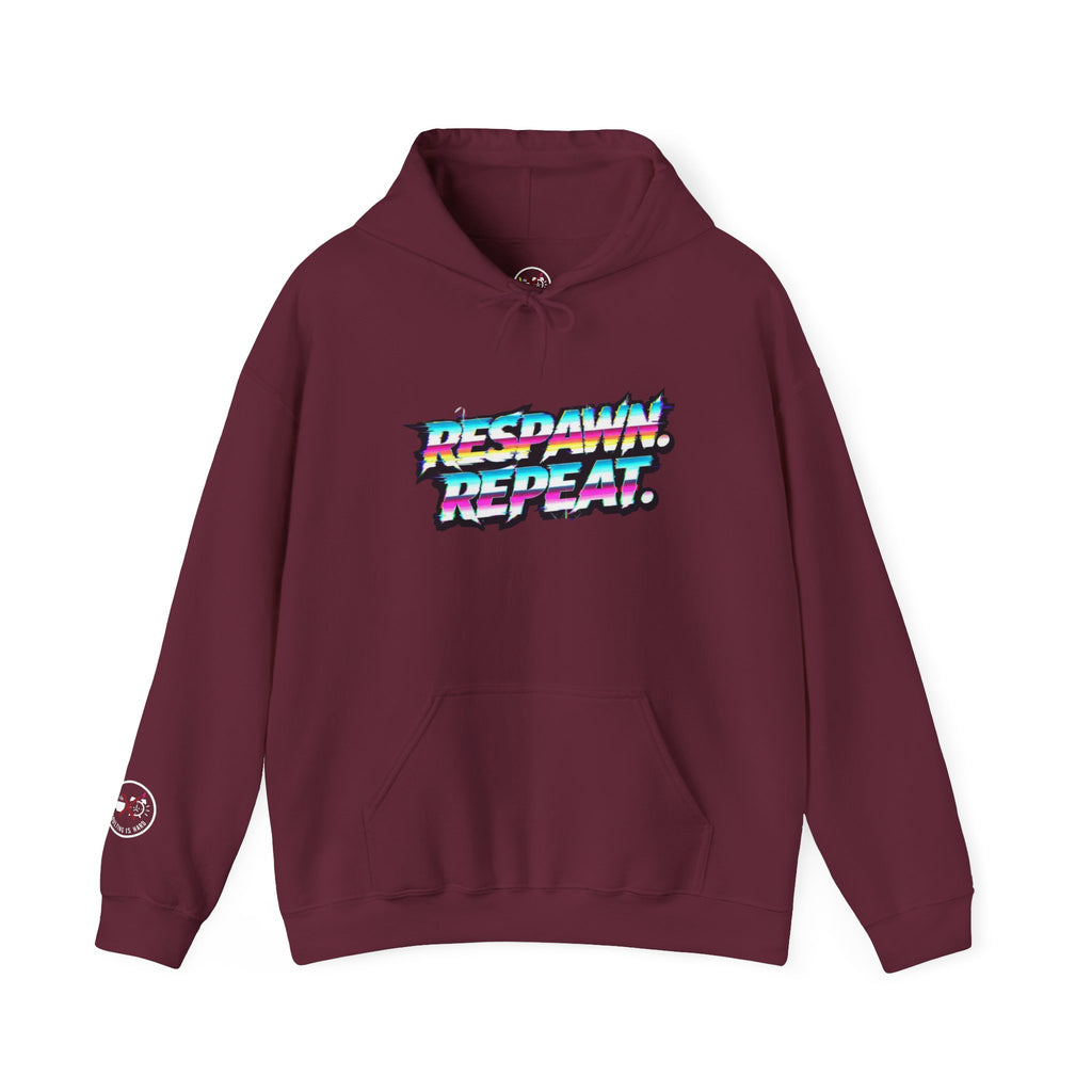 Respawn Repeat Retro Glitch Gamer Hoodie