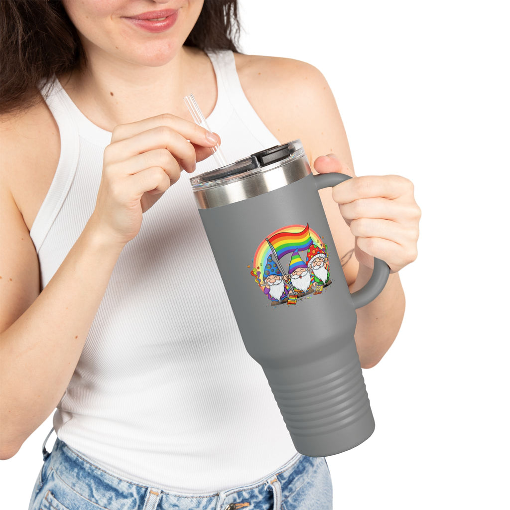 Pride Gnome 40oz Insulated Travel Mug