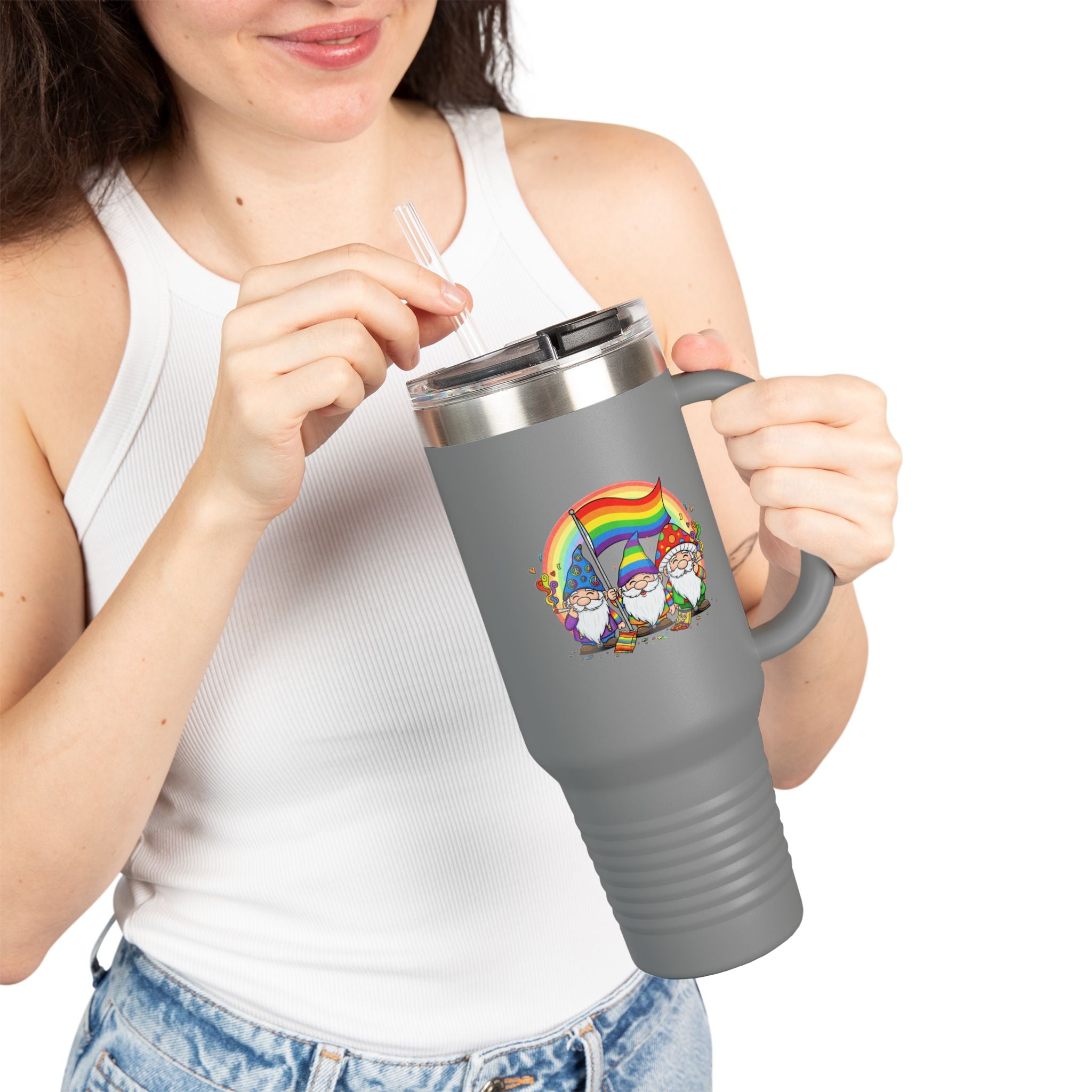 Pride Gnome 40oz Insulated Travel Mug