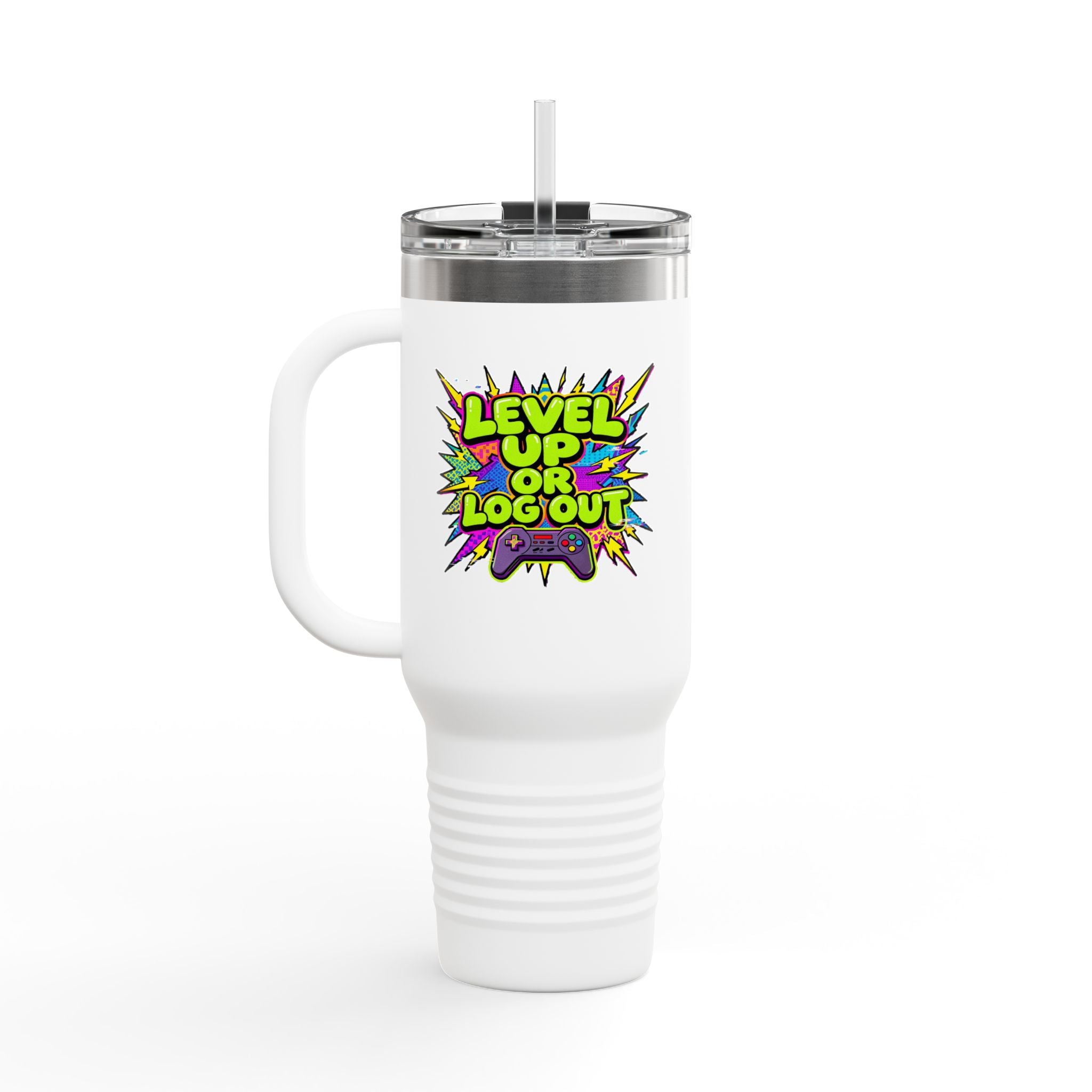 Level Up or Log Out 40oz Insulated Travel Mug