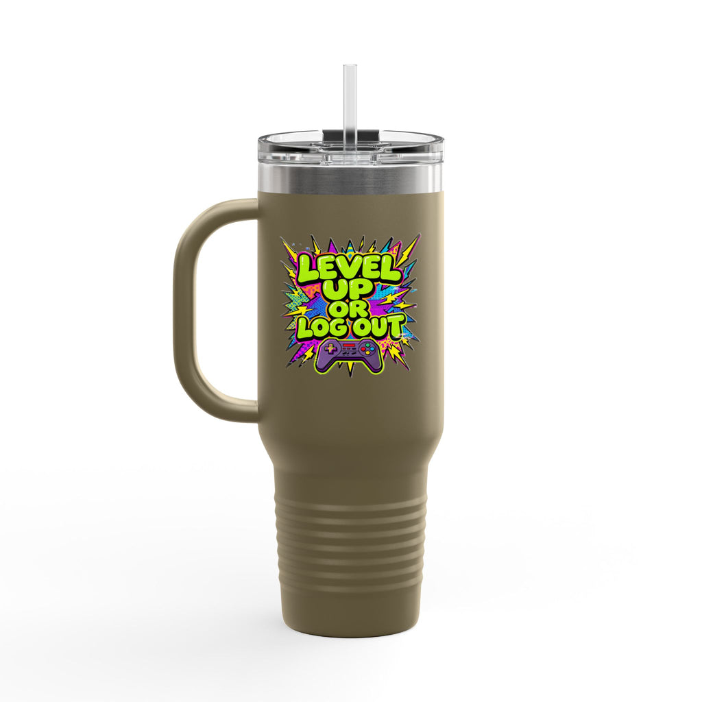 Level Up or Log Out 40oz Insulated Travel Mug