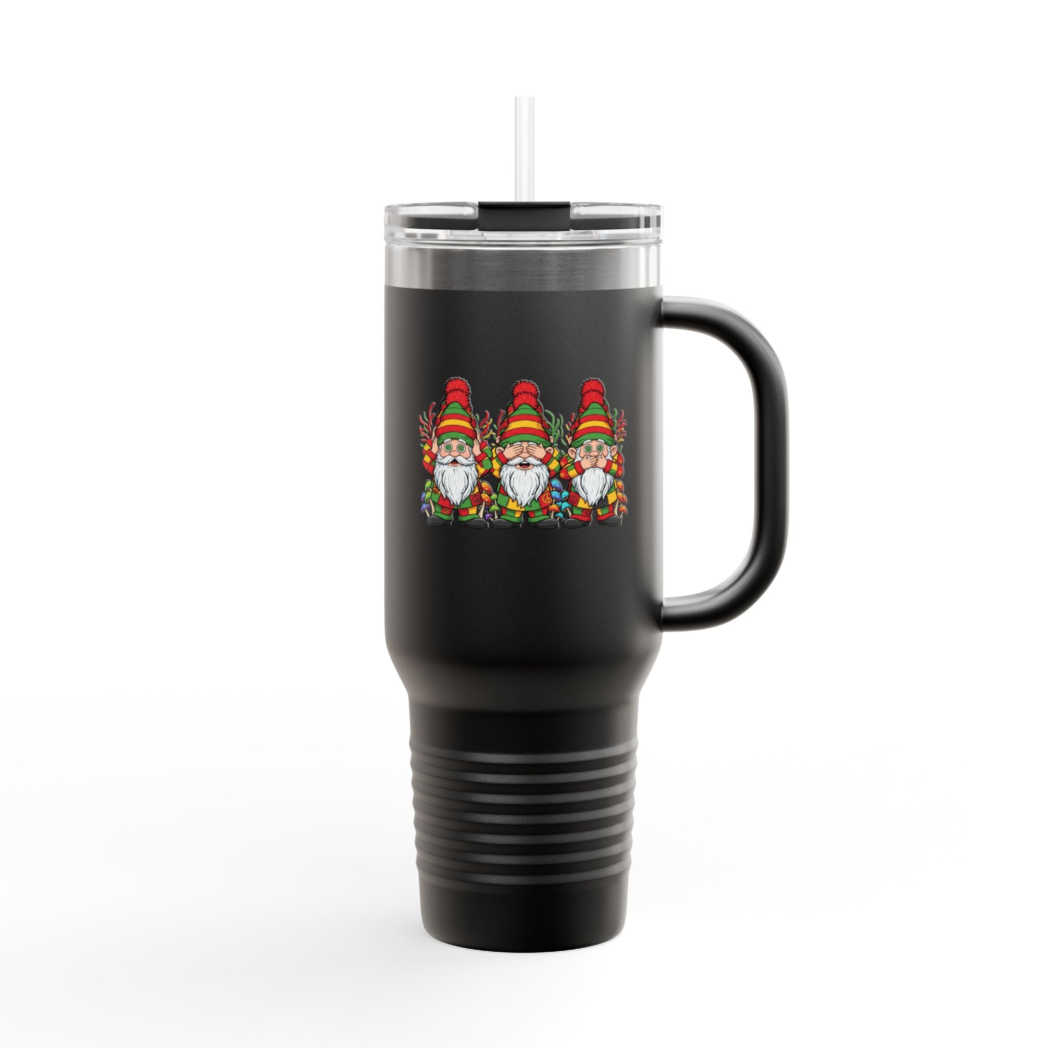 Hear, See, Speak No Evil Gnomes 40oz Insulated Travel Mug