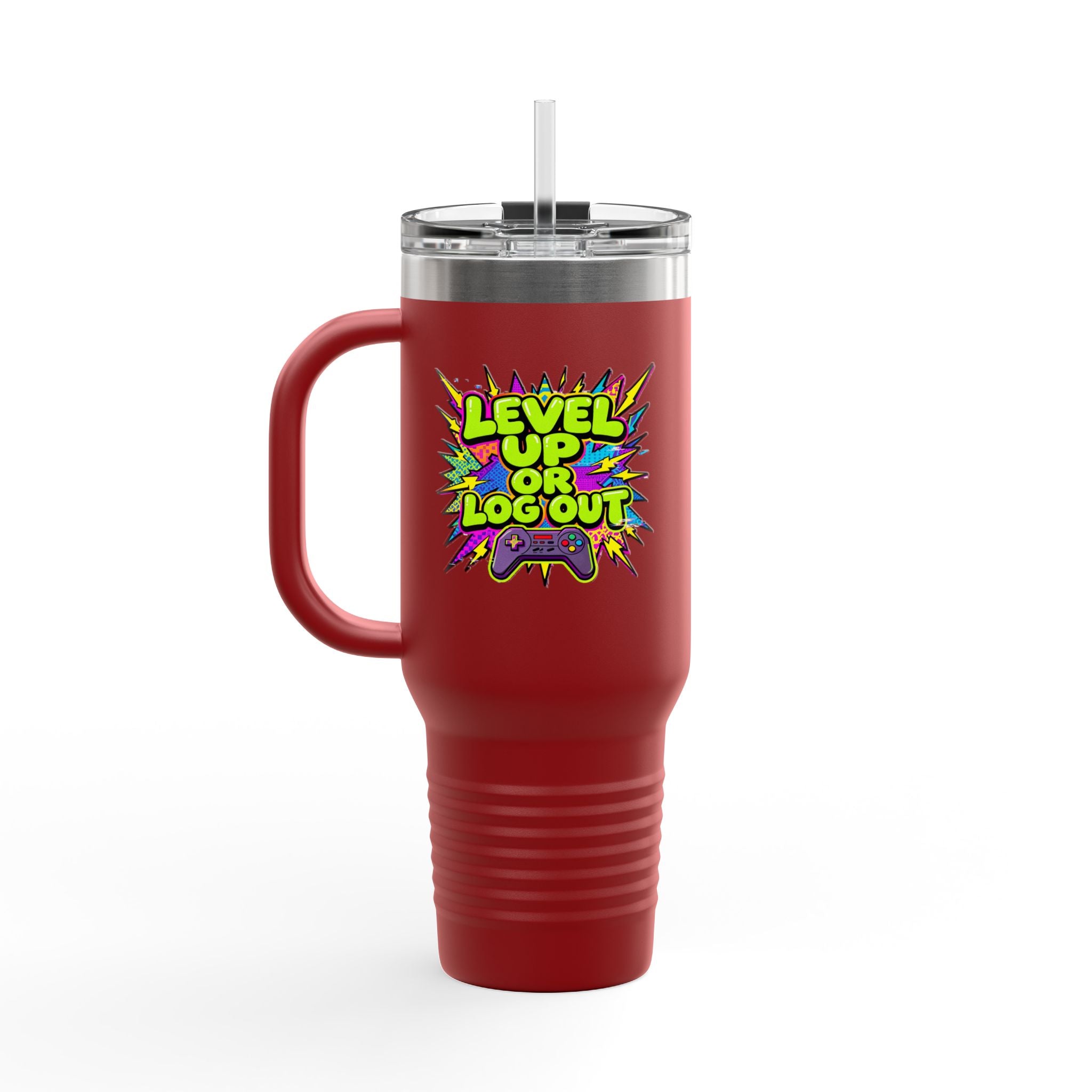 Level Up or Log Out 40oz Insulated Travel Mug