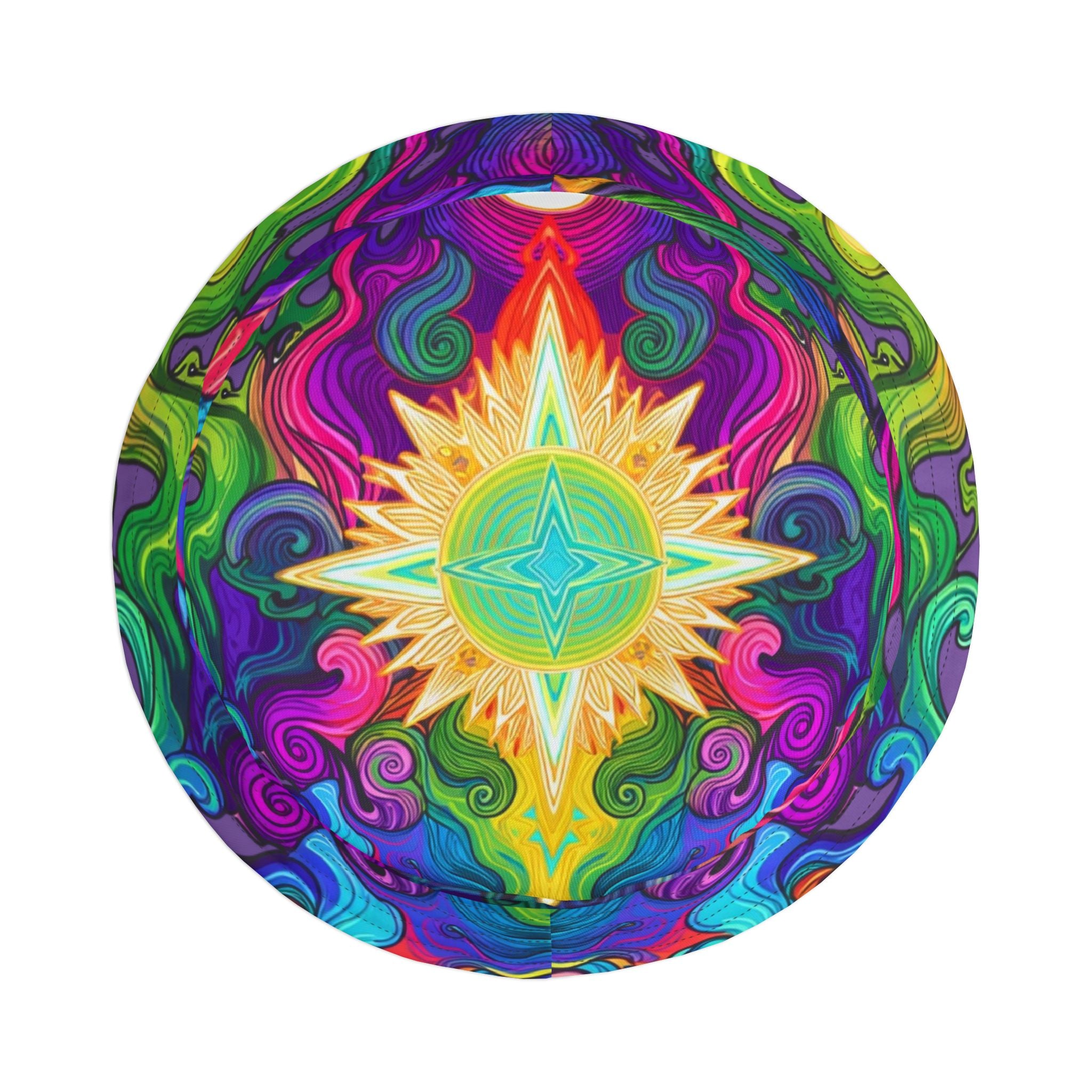 Psychedelic Swirl Bucket Hat — Vibrant Rainbow AOP