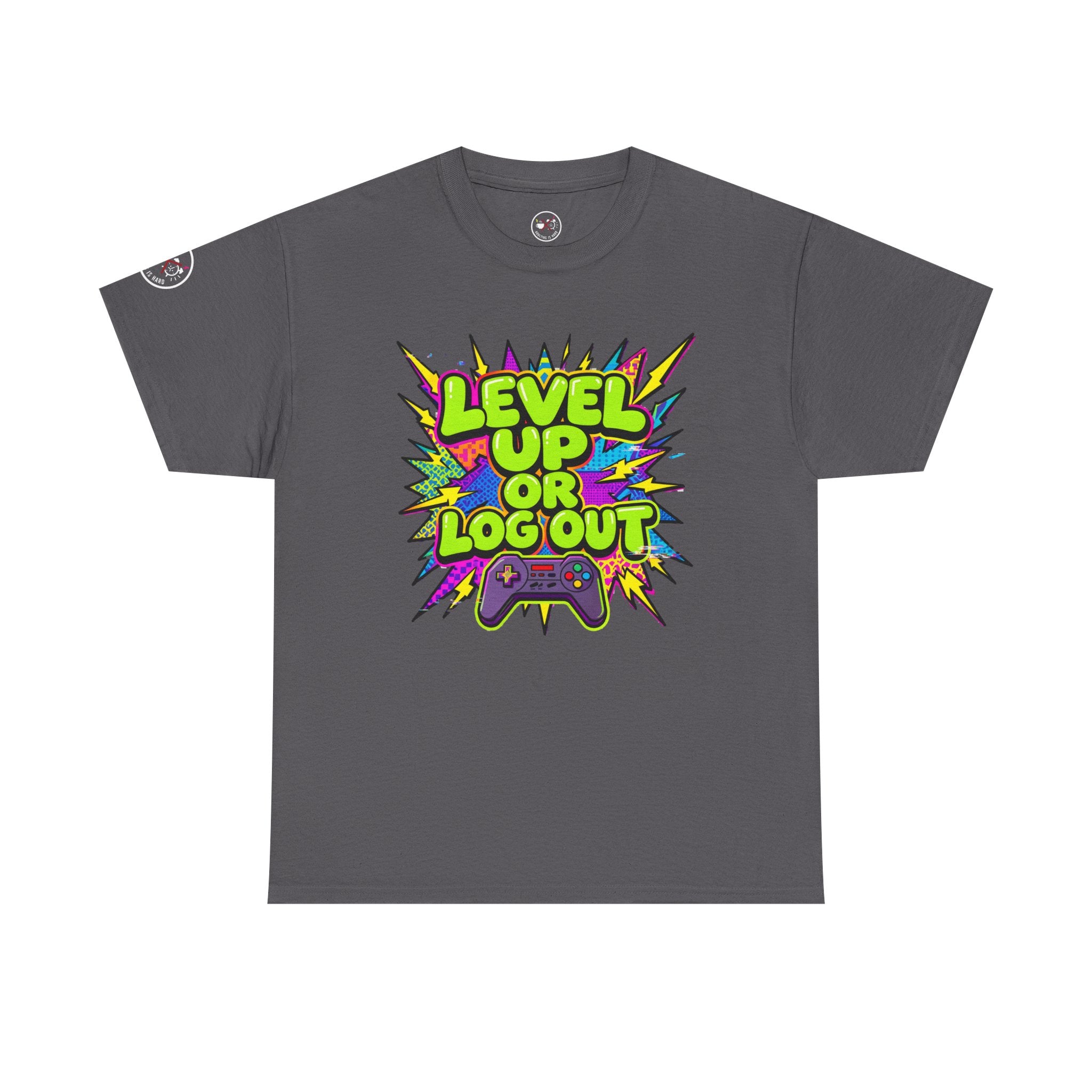 Level Up or Log Out Heavy Cotton T-Shirt