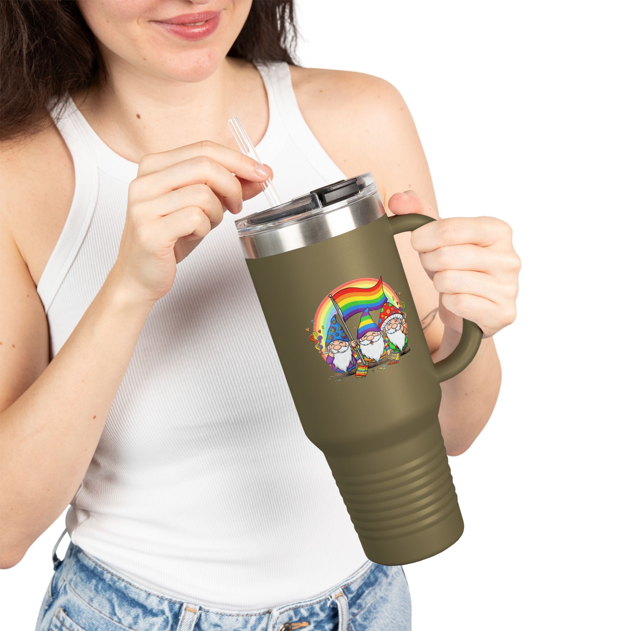 Pride Gnome 40oz Insulated Travel Mug