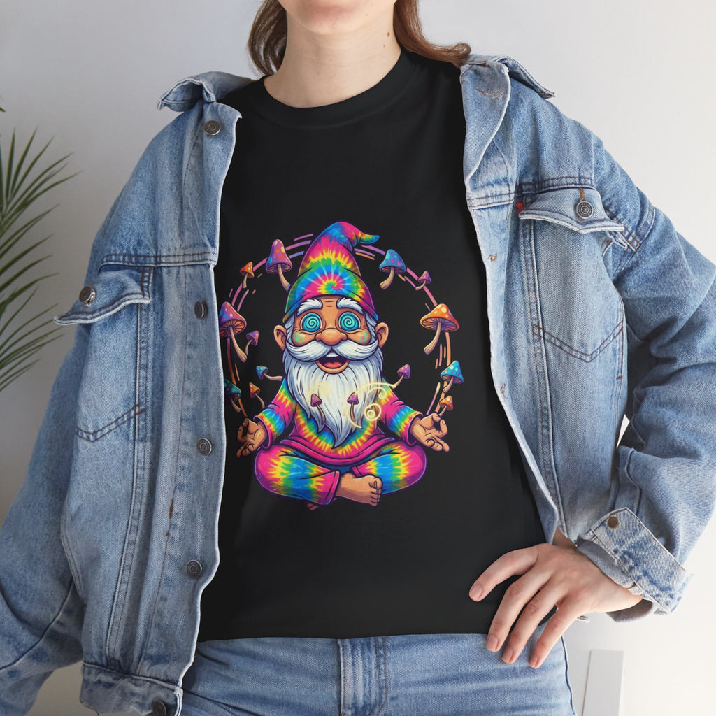 Mushroom Meditation Gnome Heavy Cotton Tee