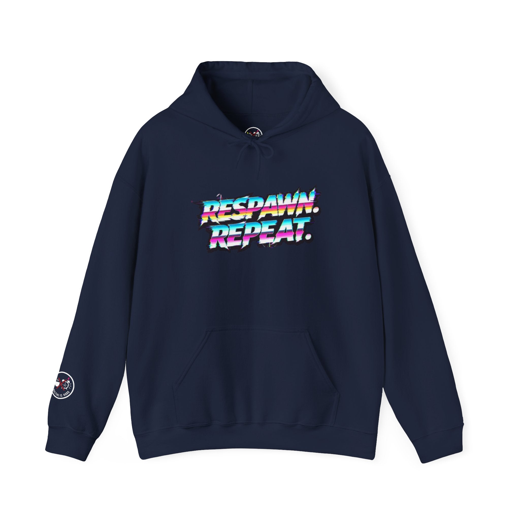 Respawn Repeat Retro Glitch Gamer Hoodie