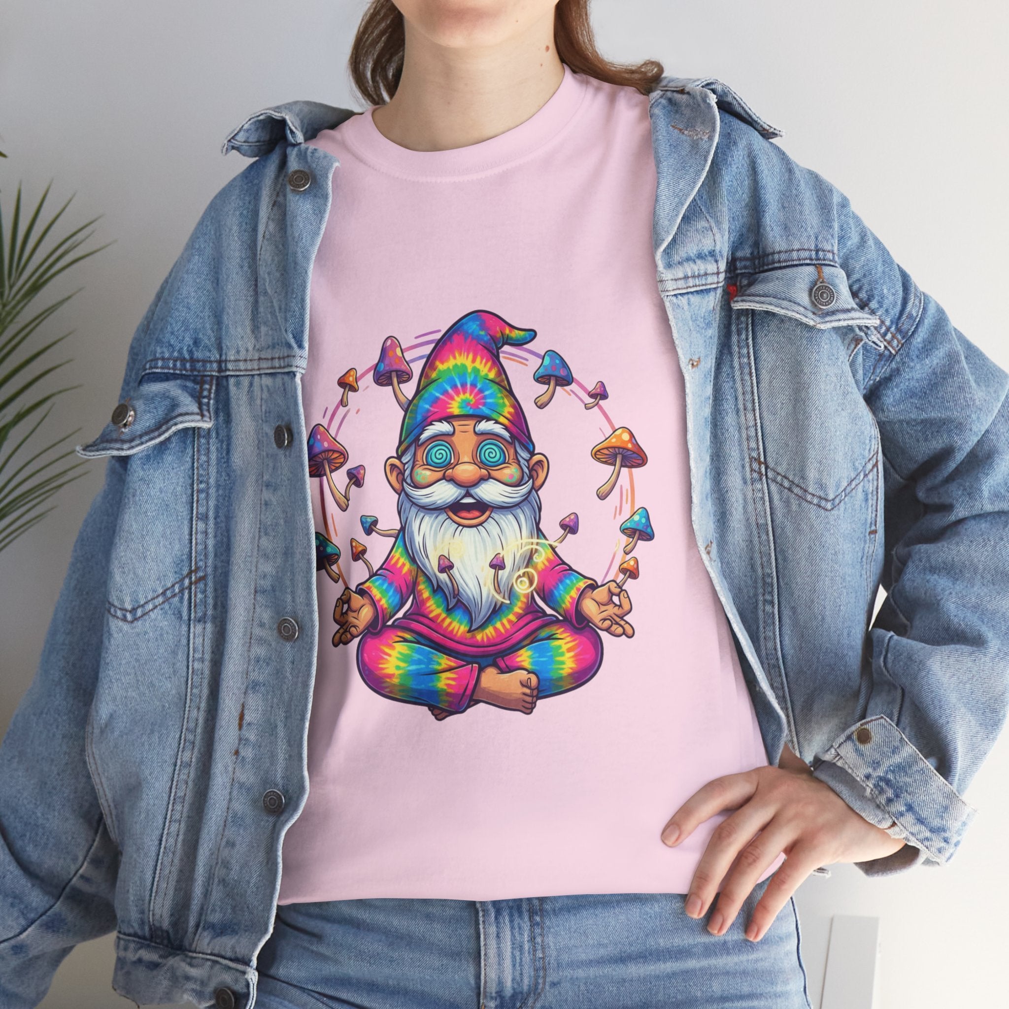 Mushroom Meditation Gnome Heavy Cotton Tee