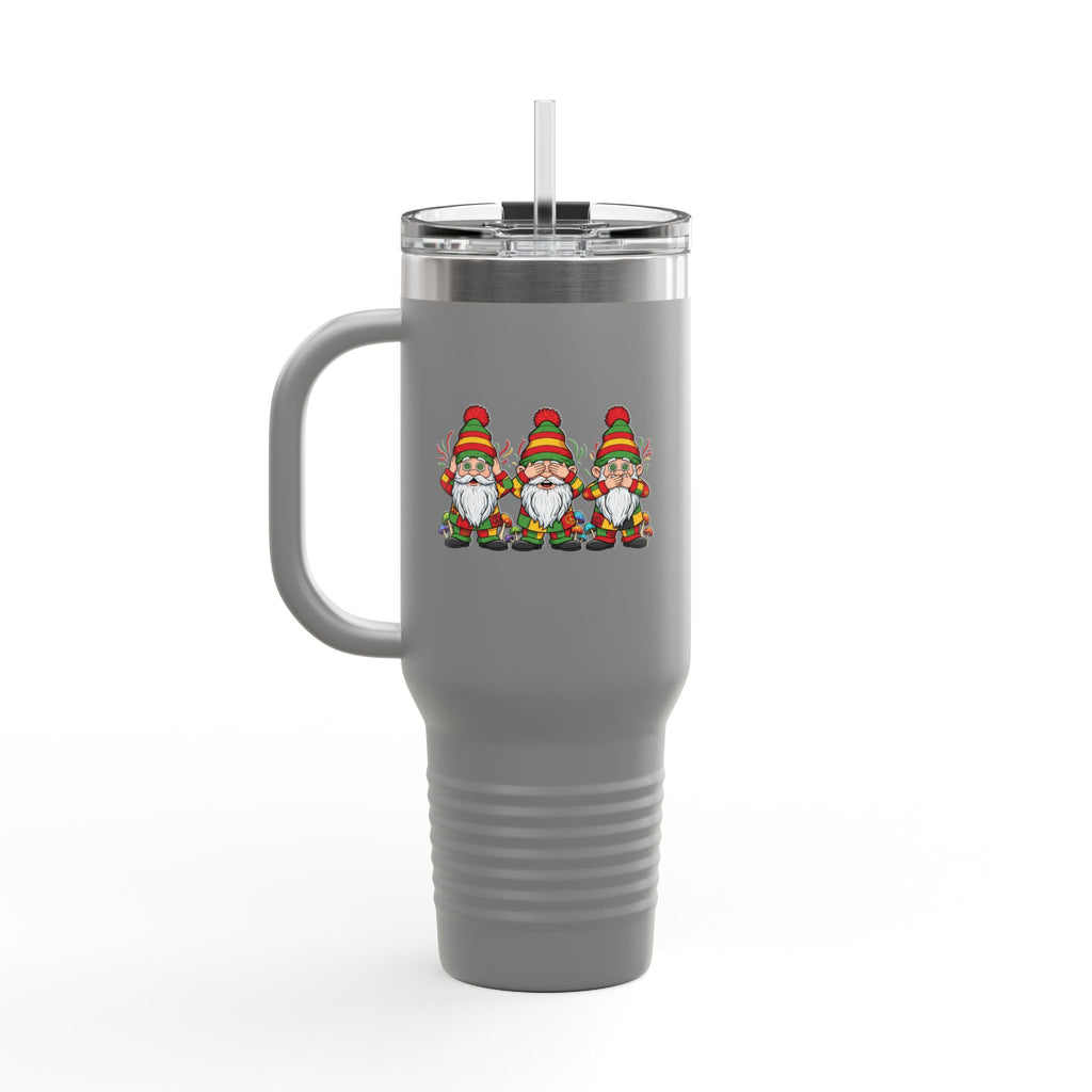 Hear, See, Speak No Evil Gnomes 40oz Insulated Travel Mug