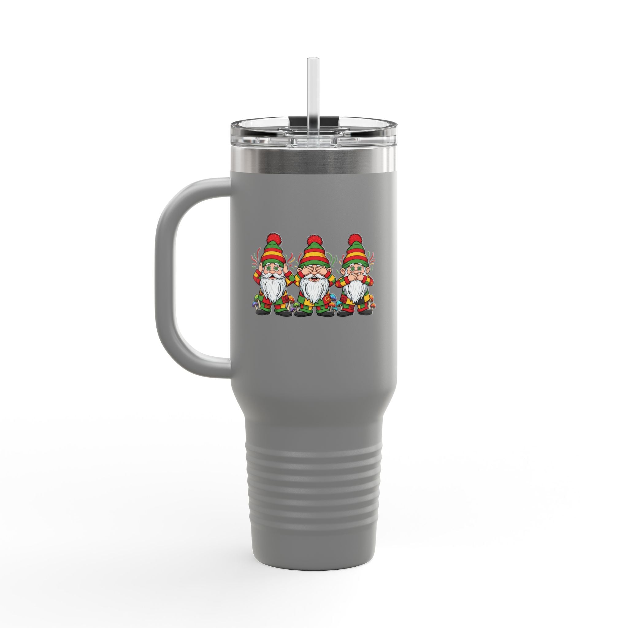 Hear, See, Speak No Evil Gnomes 40oz Insulated Travel Mug
