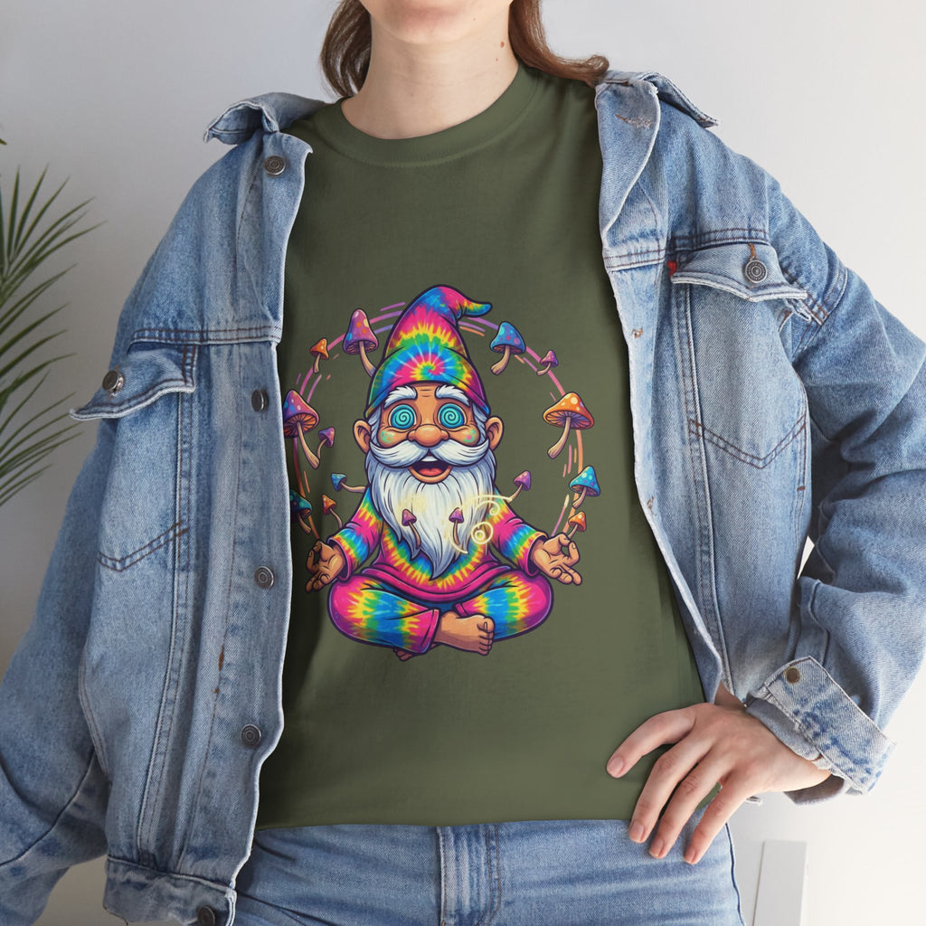 Mushroom Meditation Gnome Heavy Cotton Tee