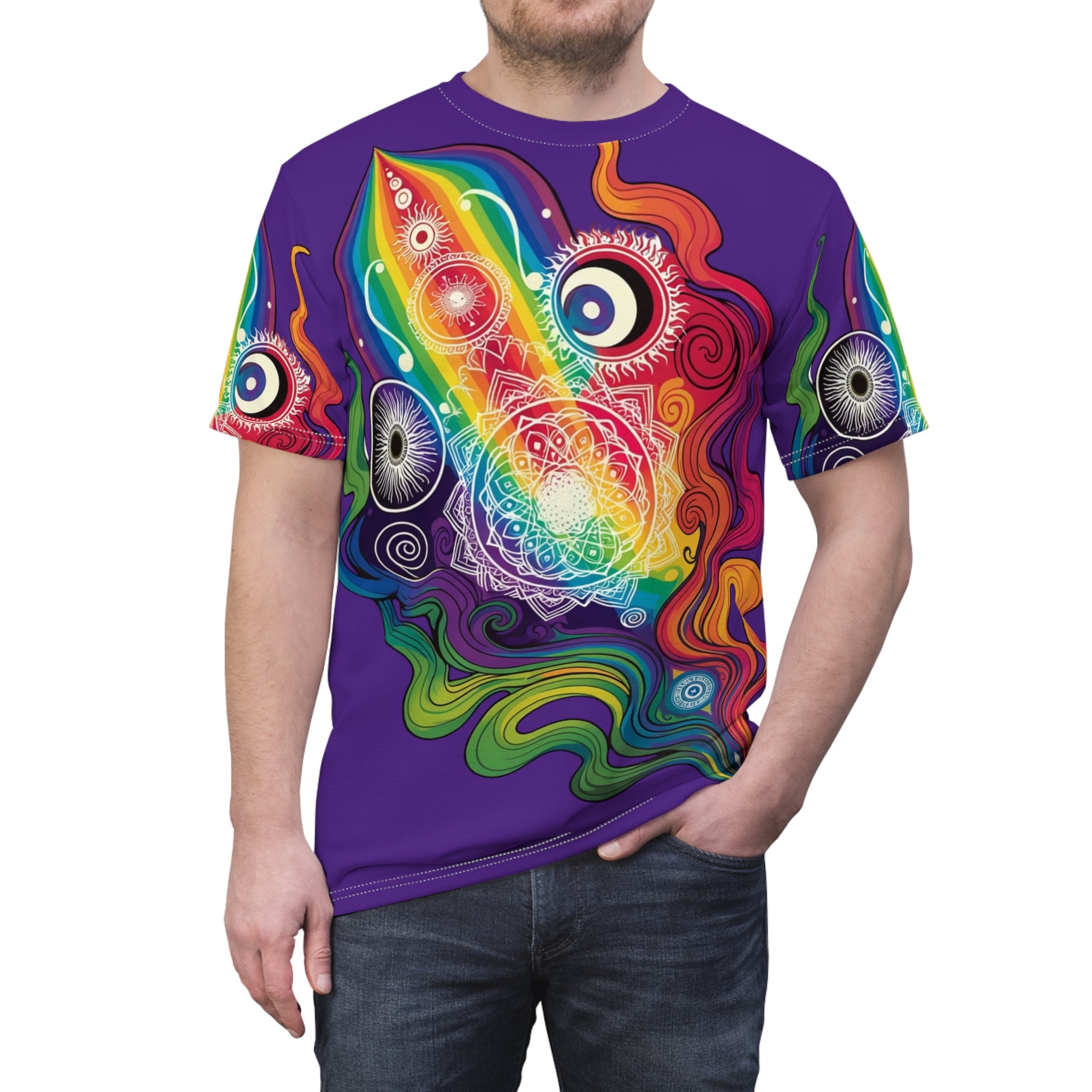 Psychedelic Rainbow Cosmic Tee