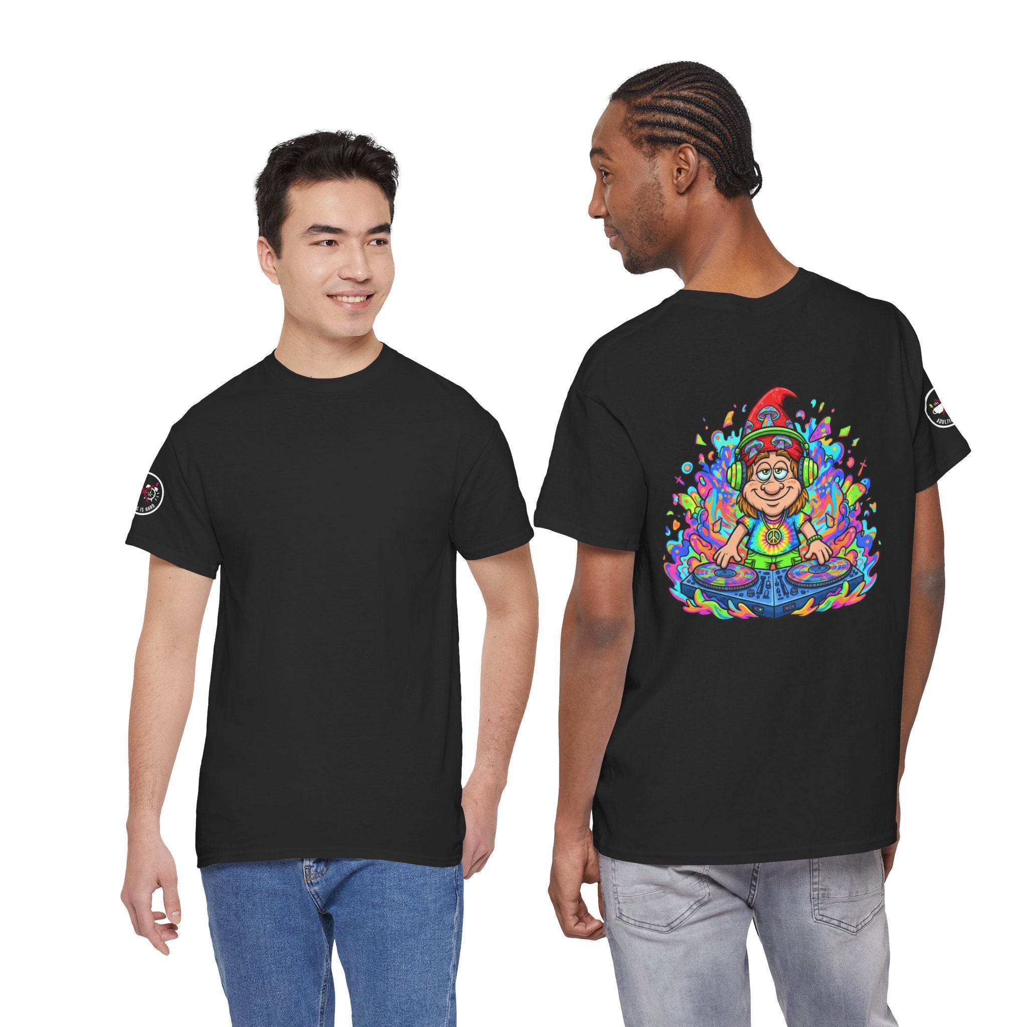 Hippie DJ Back Print Heavy Cotton Tee