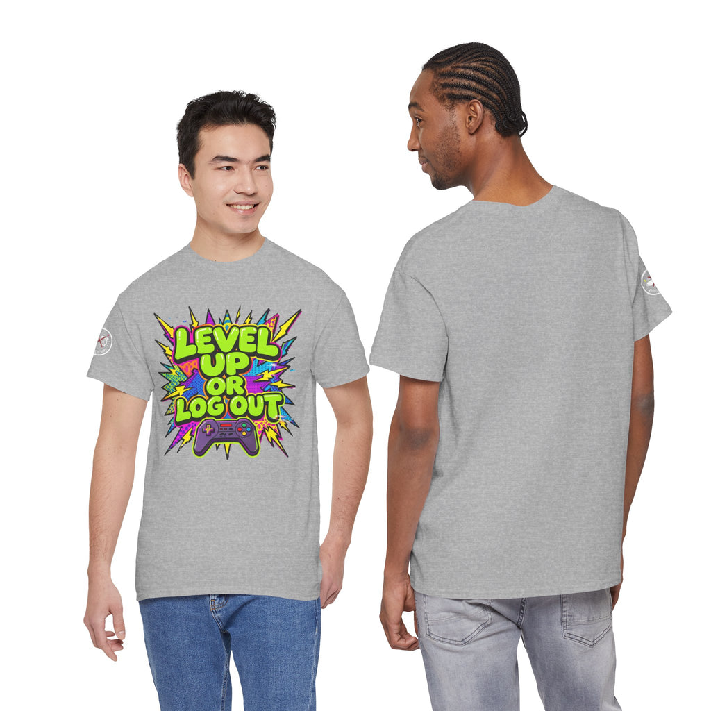Level Up or Log Out Heavy Cotton T-Shirt