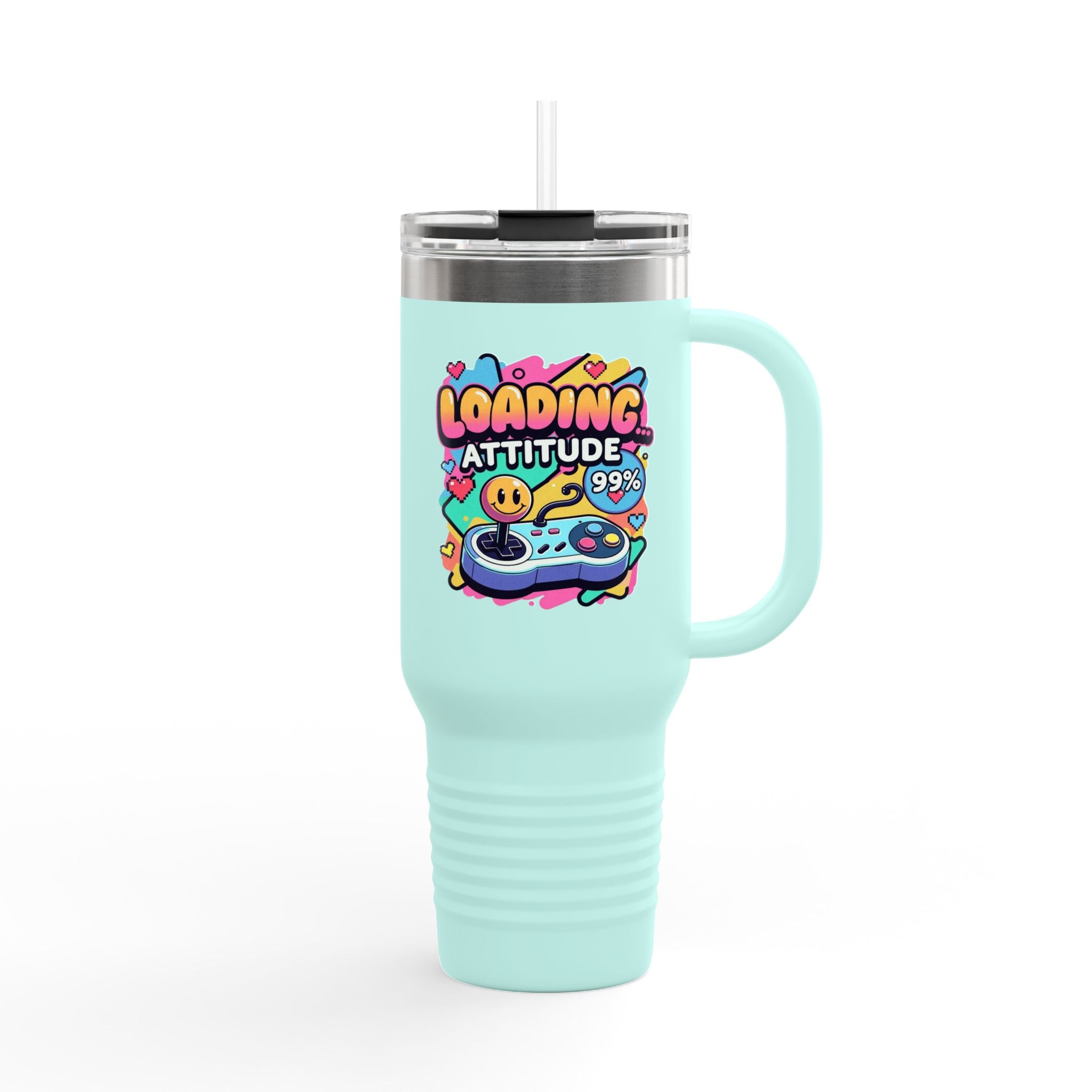 Loading Attitude 99% Retro Gamer 40oz insulated Travel Mug