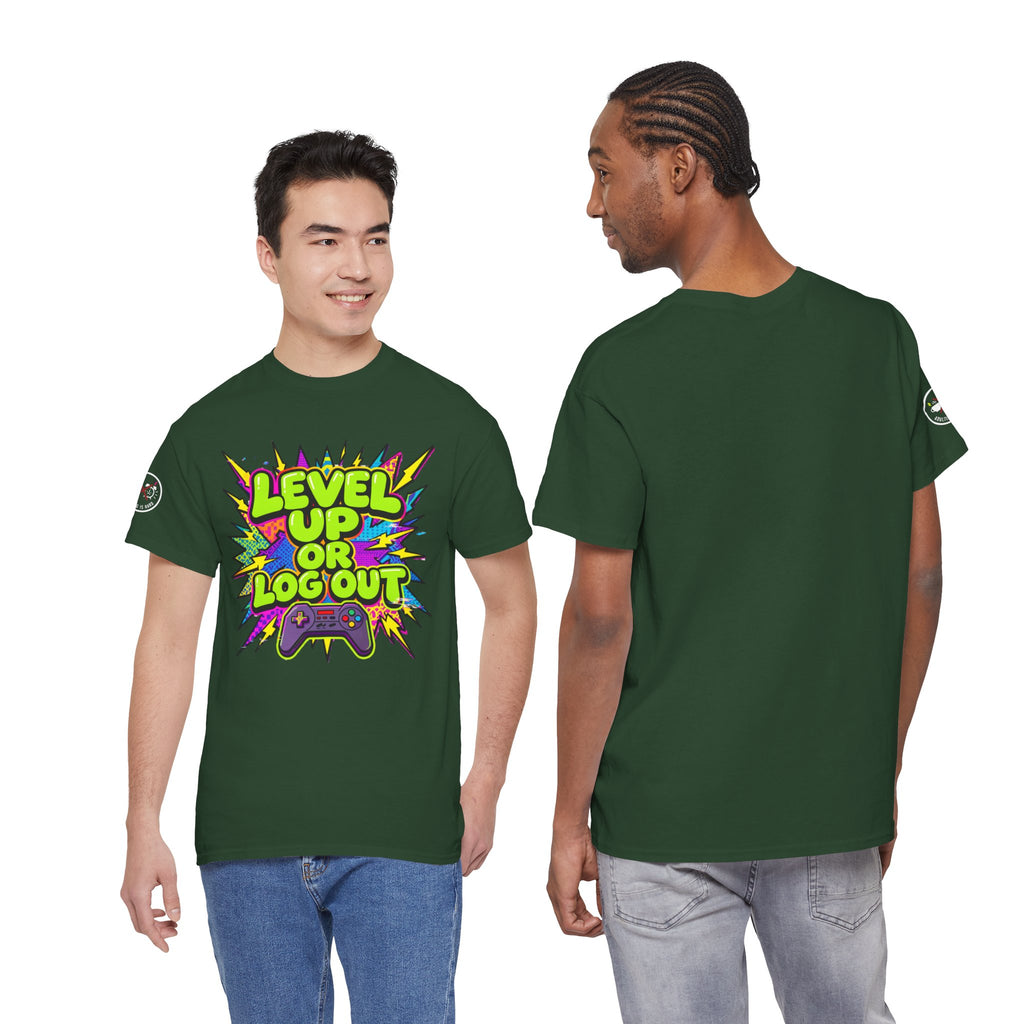 Level Up or Log Out Heavy Cotton T-Shirt
