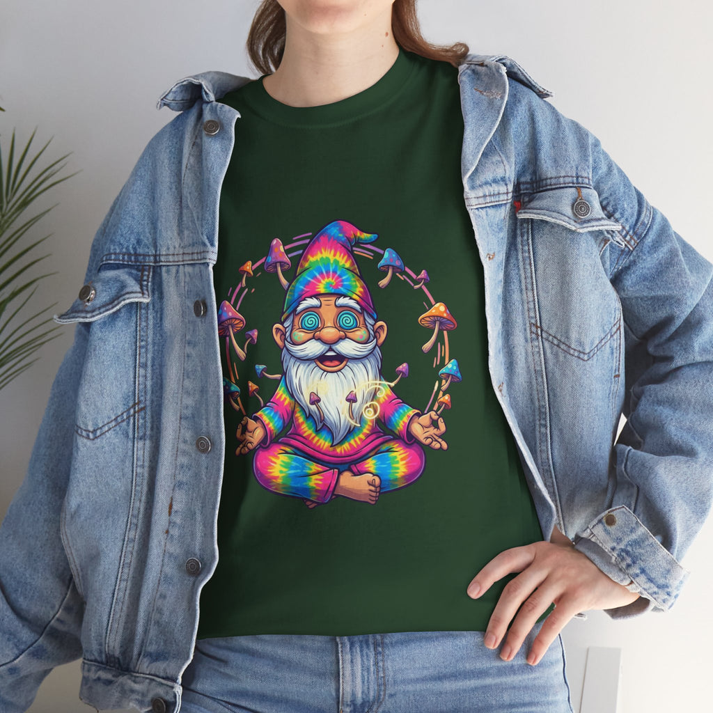 Mushroom Meditation Gnome Heavy Cotton Tee