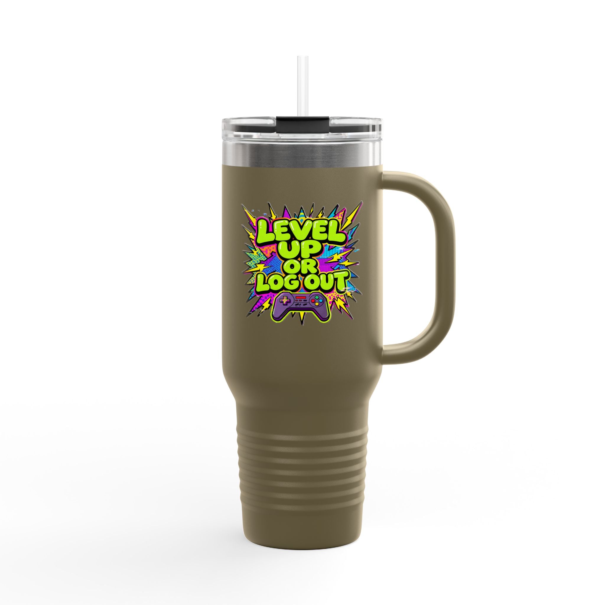 Level Up or Log Out 40oz Insulated Travel Mug