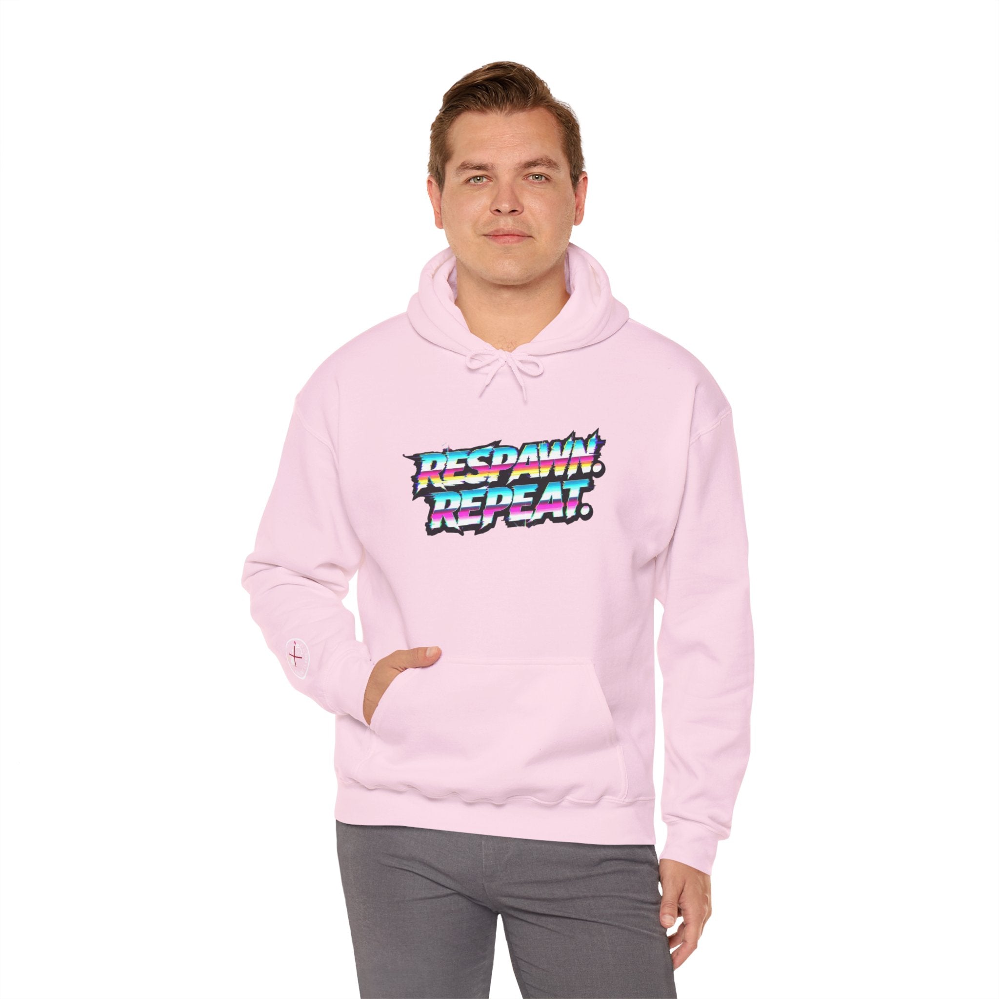 Respawn Repeat Retro Glitch Gamer Hoodie