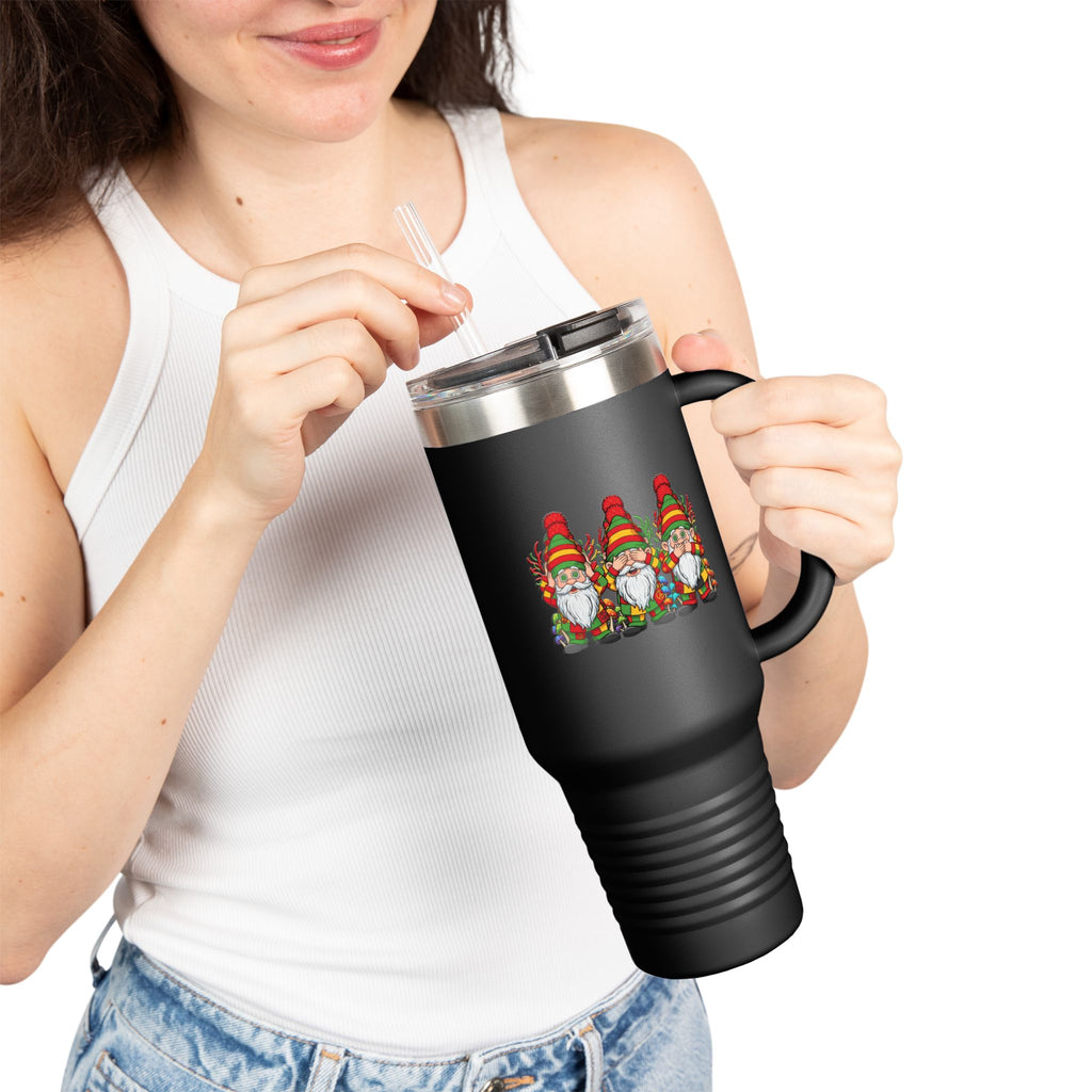 Hear, See, Speak No Evil Gnomes 40oz Insulated Travel Mug