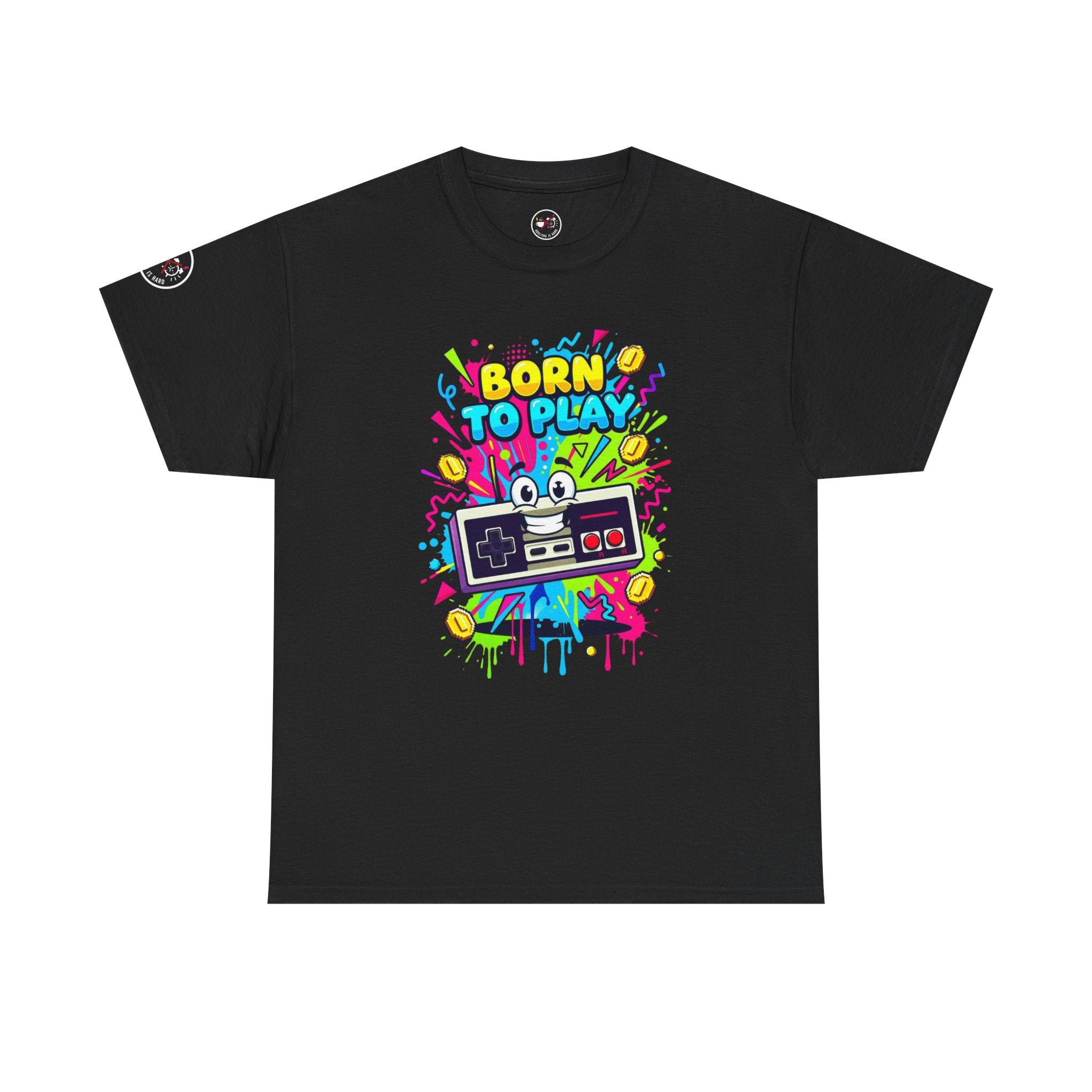 Born to Play Retro Game Controller Heavy Cotton Tee
