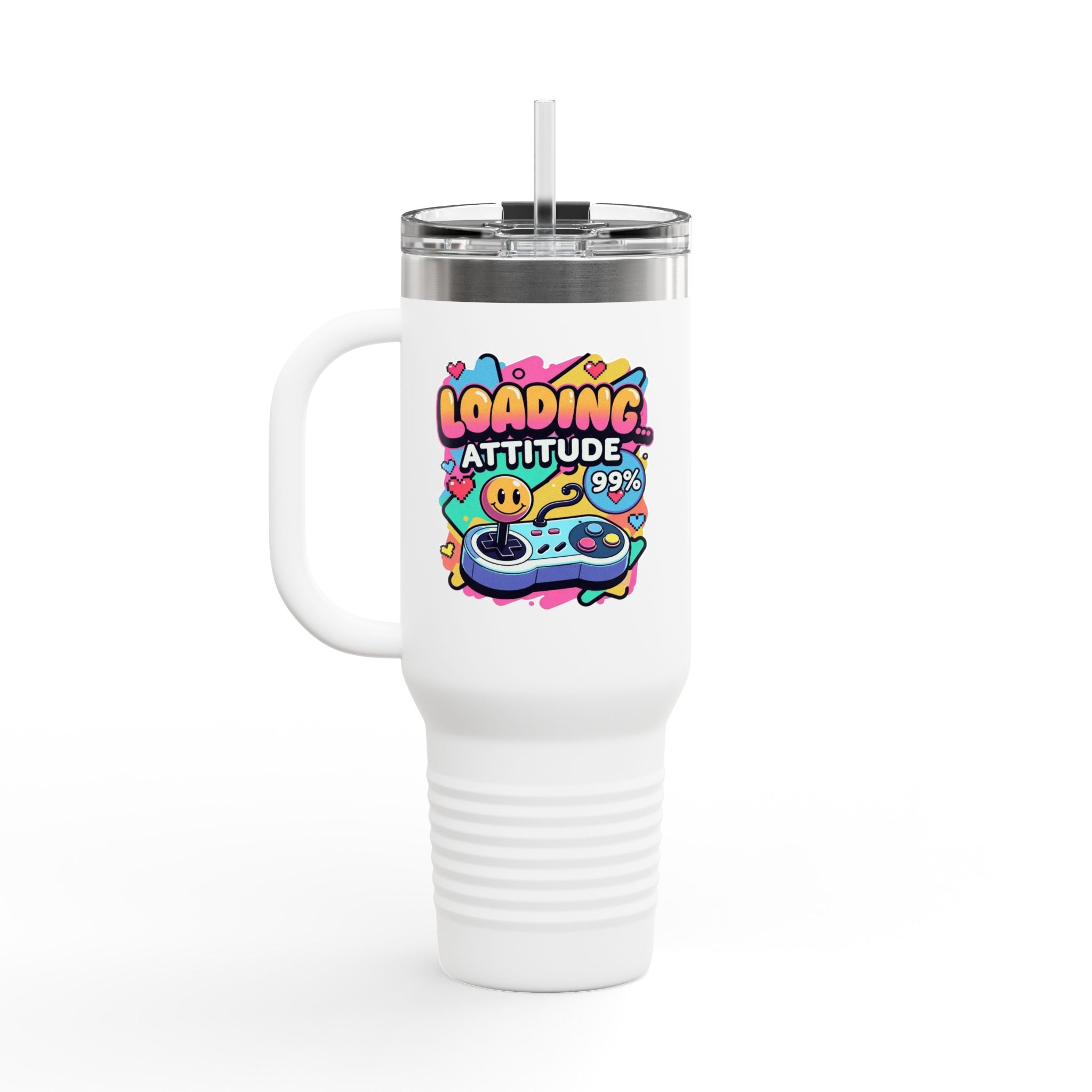 Loading Attitude 99% Retro Gamer 40oz insulated Travel Mug