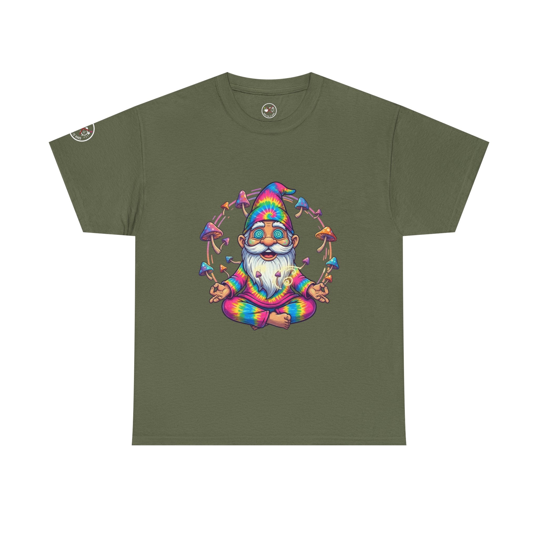 Mushroom Meditation Gnome Heavy Cotton Tee