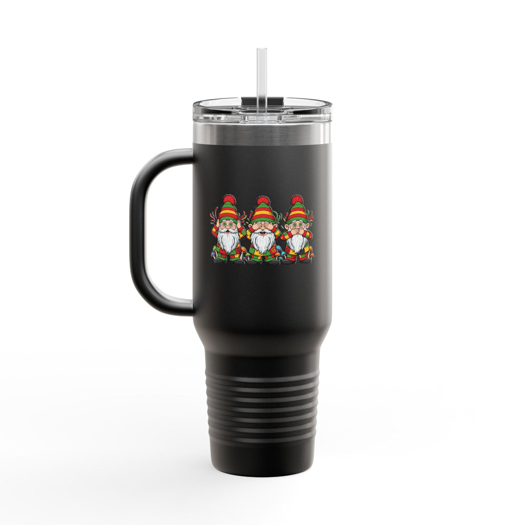 Hear, See, Speak No Evil Gnomes 40oz Insulated Travel Mug