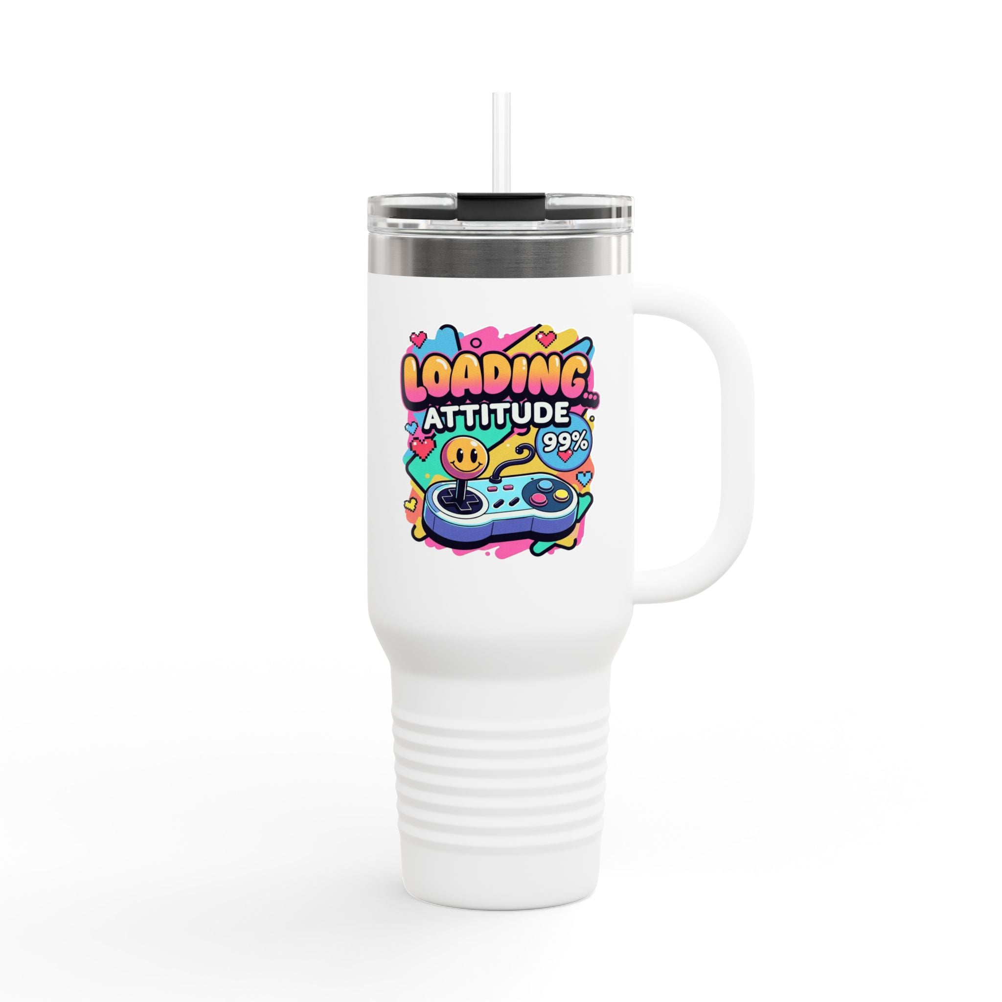 Loading Attitude 99% Retro Gamer 40oz insulated Travel Mug