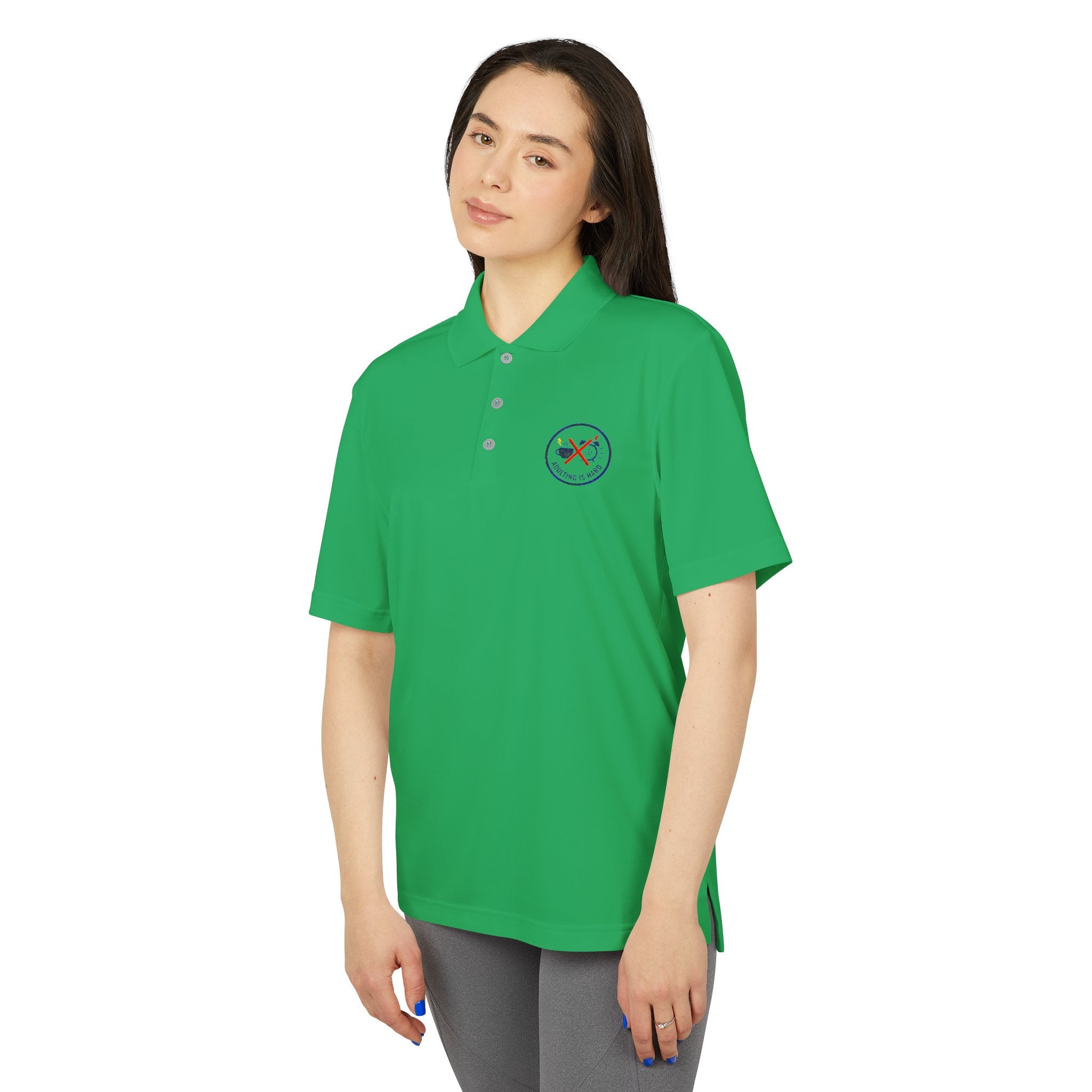 Adulting Is Hard Unisex Performance Polo Tee