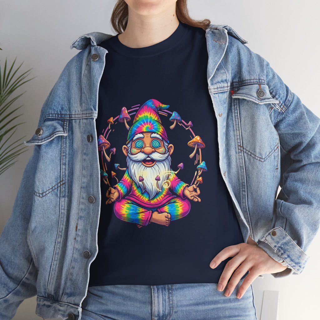 Mushroom Meditation Gnome Heavy Cotton Tee