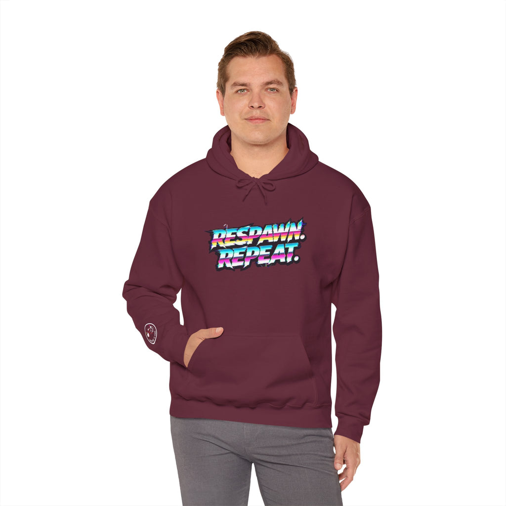 Respawn Repeat Retro Glitch Gamer Hoodie