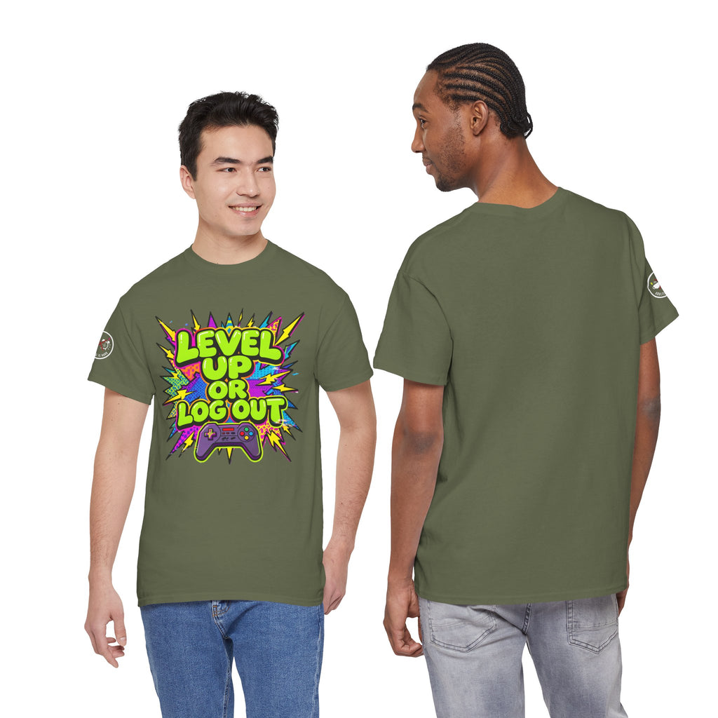 Level Up or Log Out Heavy Cotton T-Shirt