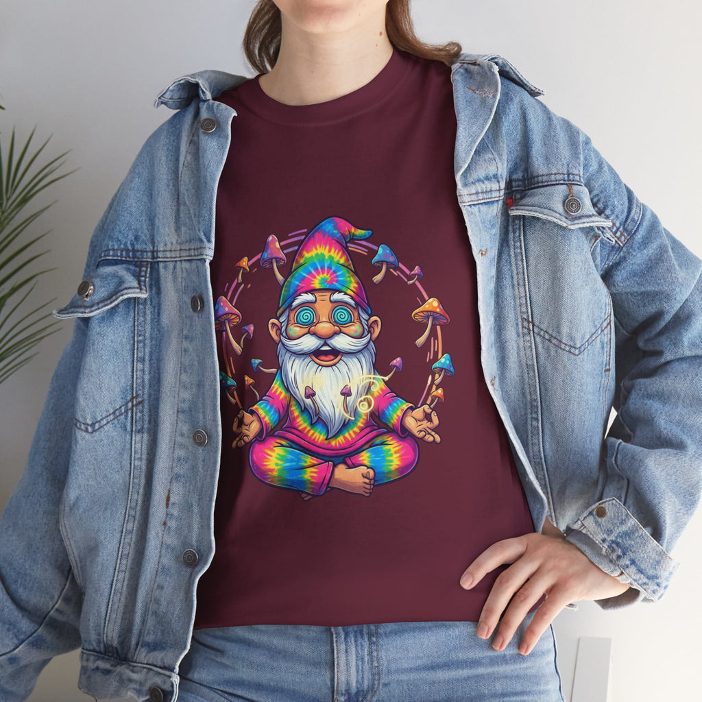Mushroom Meditation Gnome Heavy Cotton Tee