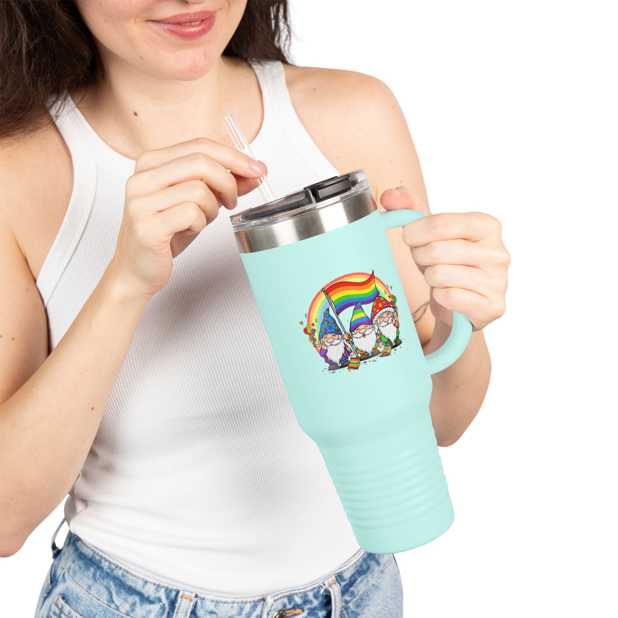 Pride Gnome 40oz Insulated Travel Mug